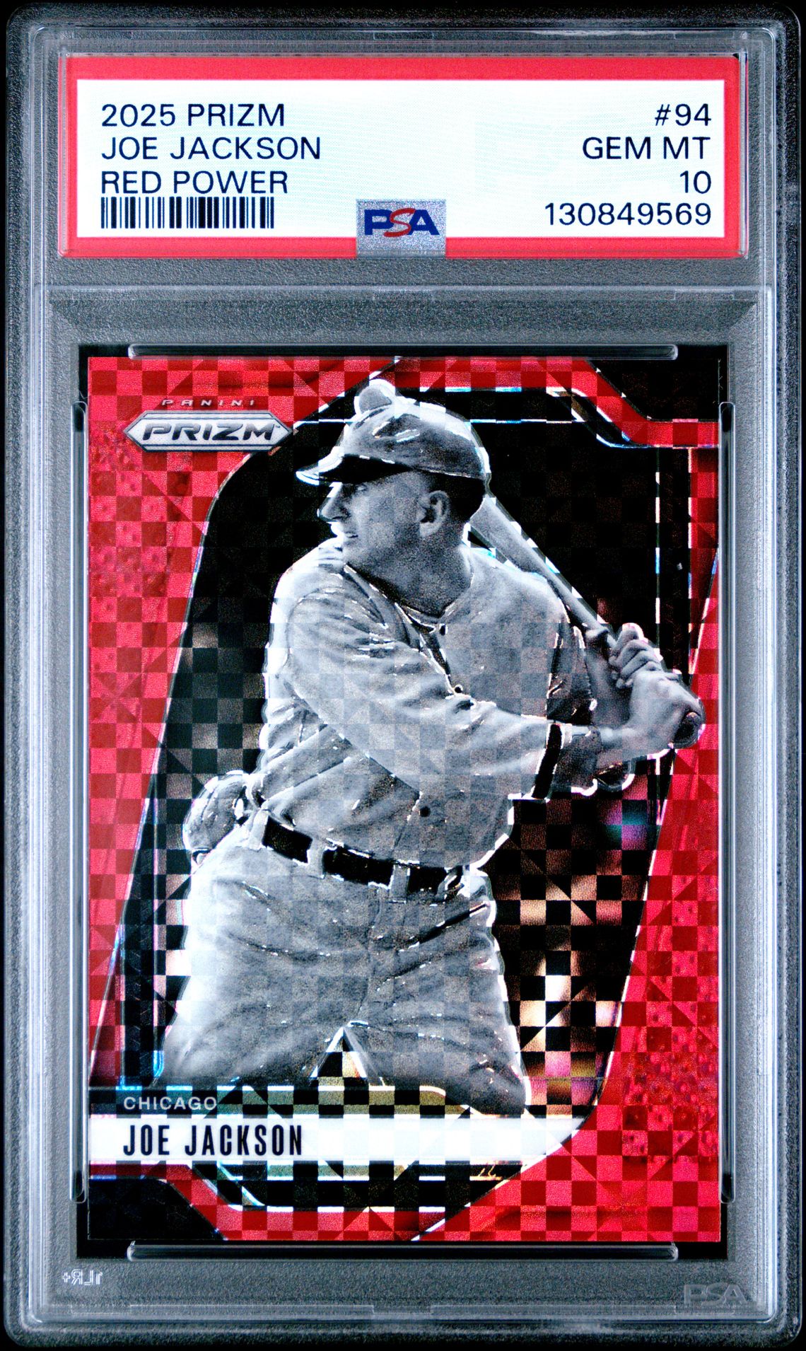 2025 Panini Prizm Joe Jackson #94 (Red Power) Gem Mt 10 front