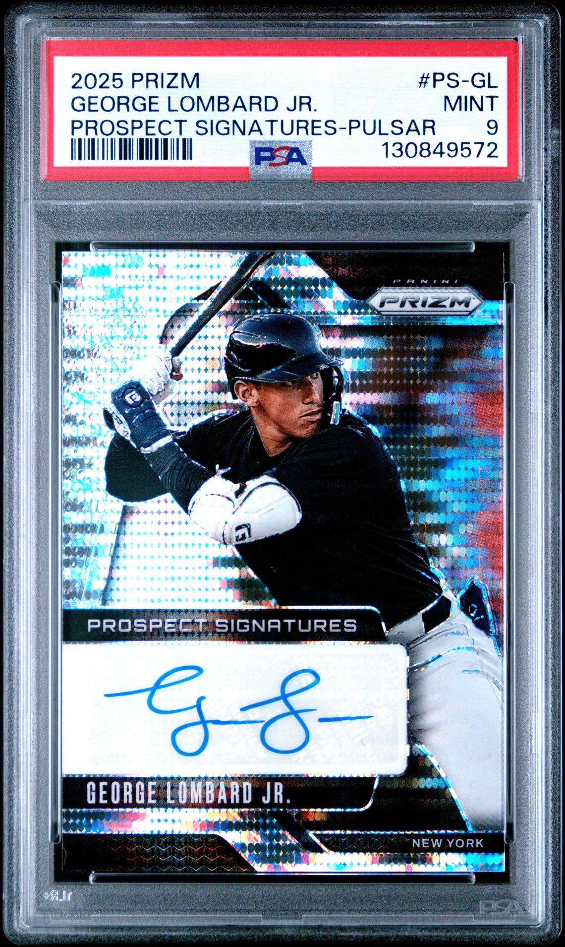 2025 Panini Prizm Prospect Signatures George Lombard Jr. #Ps-Gl (Prospect Signatures-Pulsar) Mint 9 front