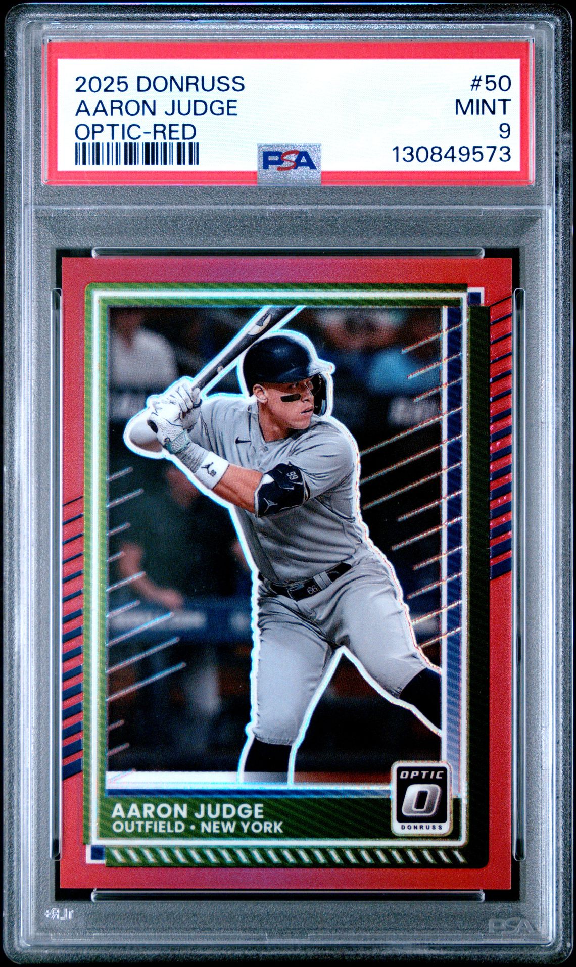 2025 Panini Donruss Aaron Judge #50 (Optic-Red) Mint 9 front