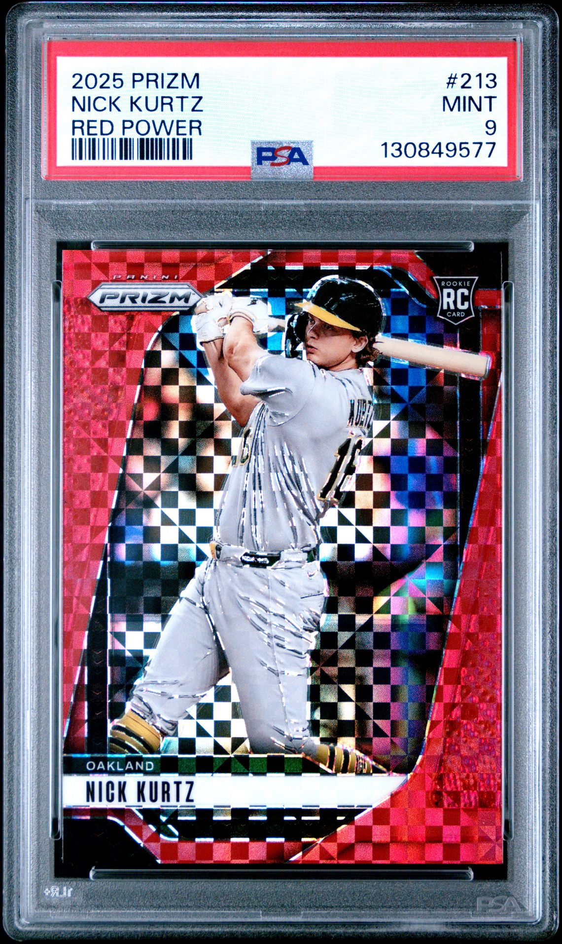 2025 Panini Prizm Nick Kurtz #213 (Red Power) Mint 9 front