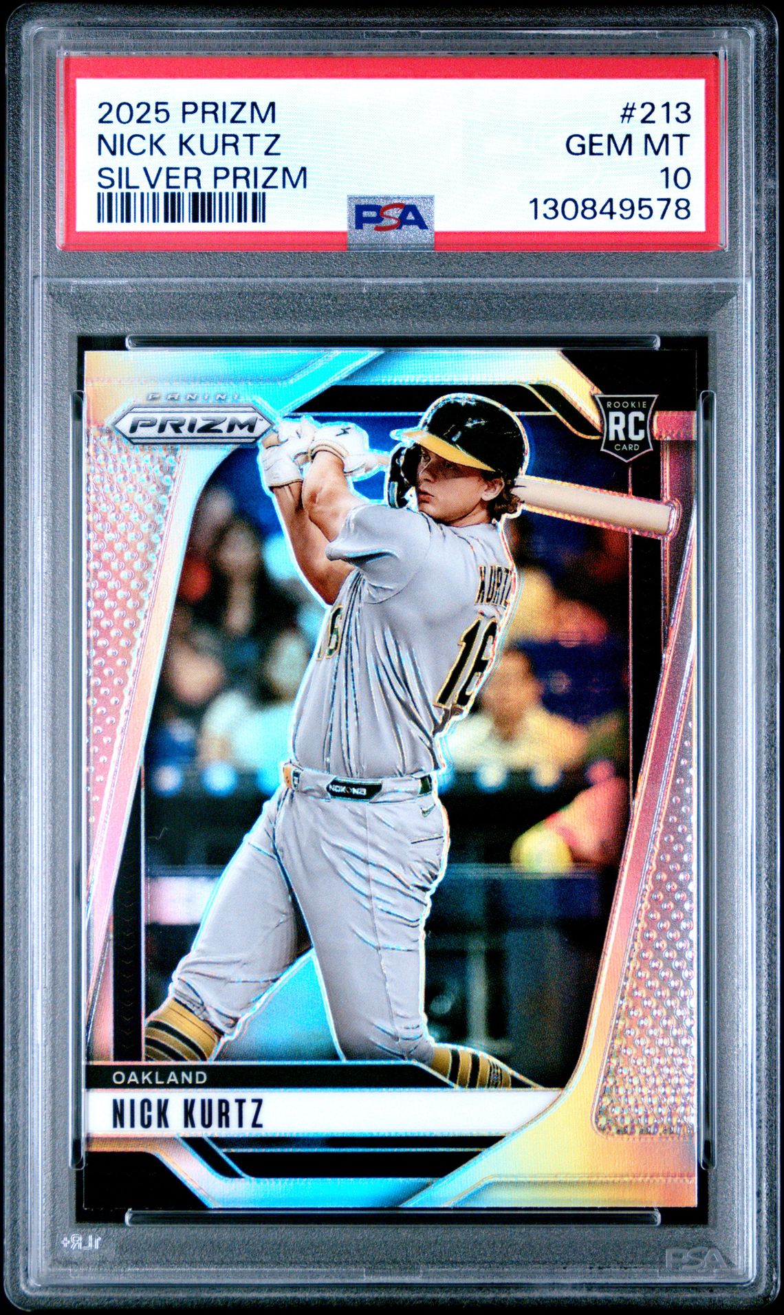 2025 Panini Prizm Nick Kurtz #213 (Silver Prizm) Gem Mt 10 front