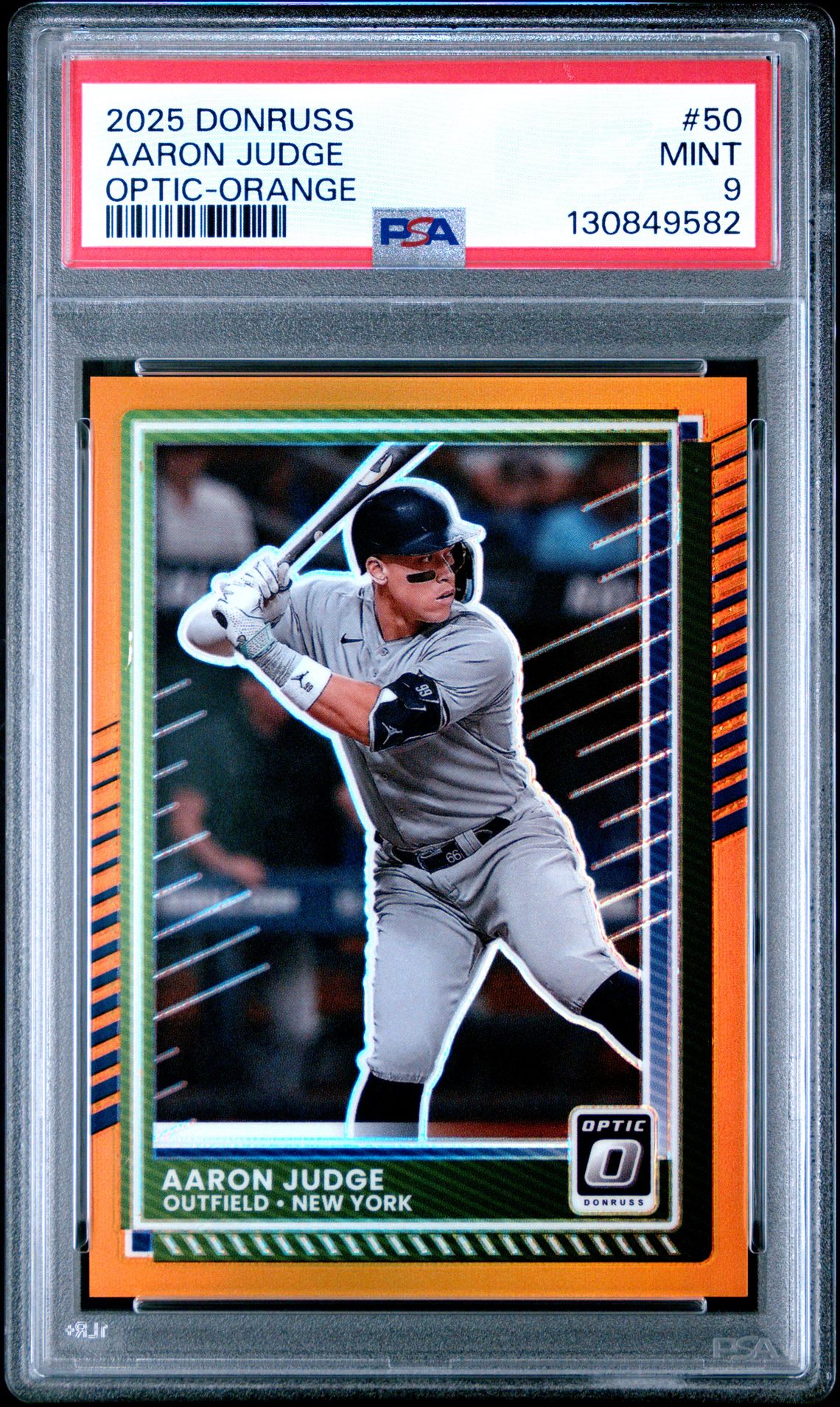 2025 Panini Donruss Aaron Judge #50 (Optic-Orange) Mint 9 front