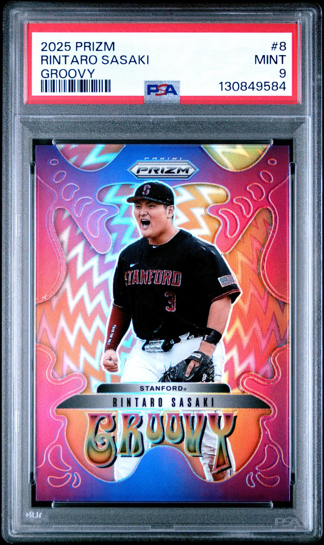 2025 Panini Prizm Groovy Rintaro Sasaki #8 Mint 9 front