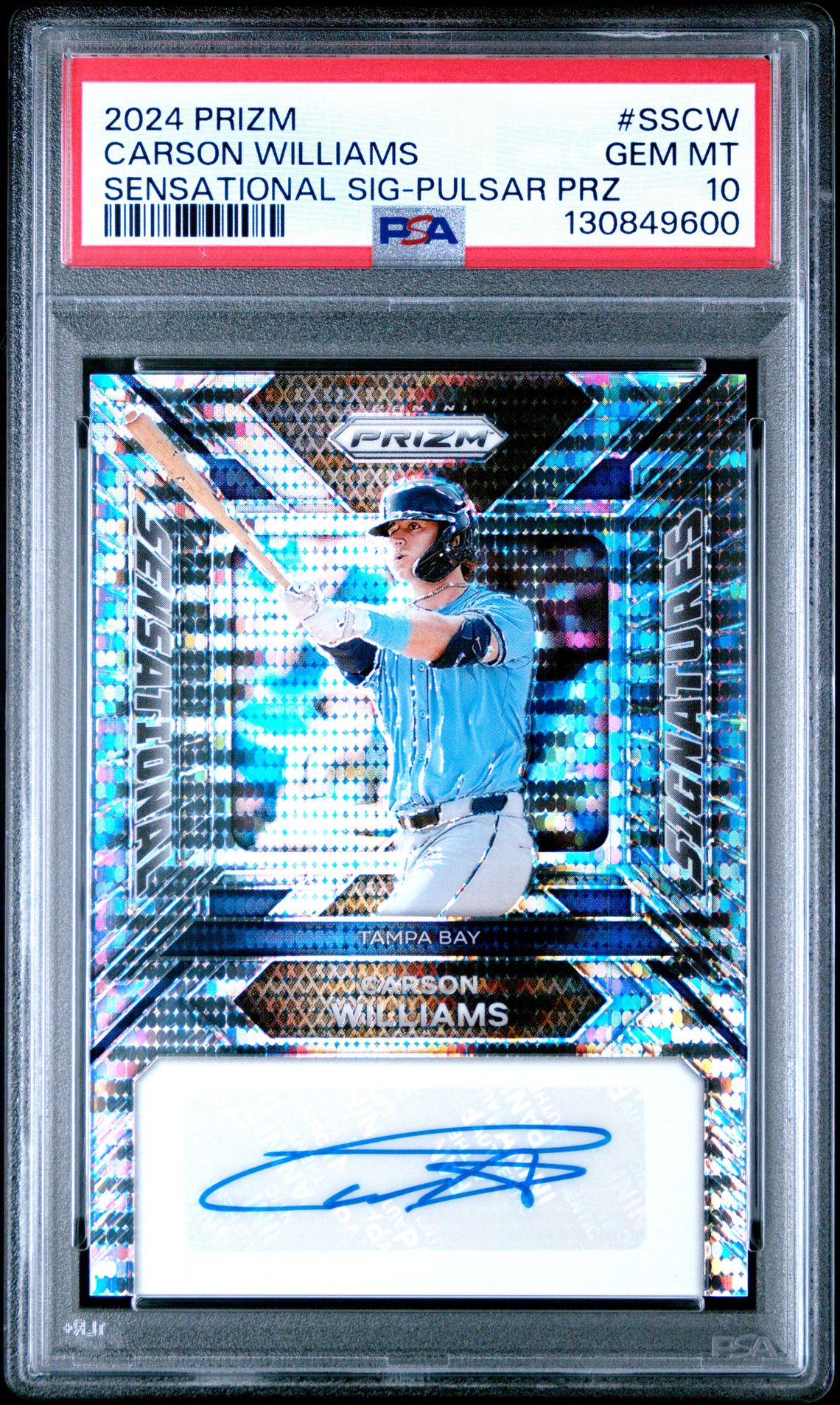 2024 Panini Prizm Sensational Signatures Carson Williams #Sscw (Sensational Sig-Pulsar Prz) Gem Mt 10 front