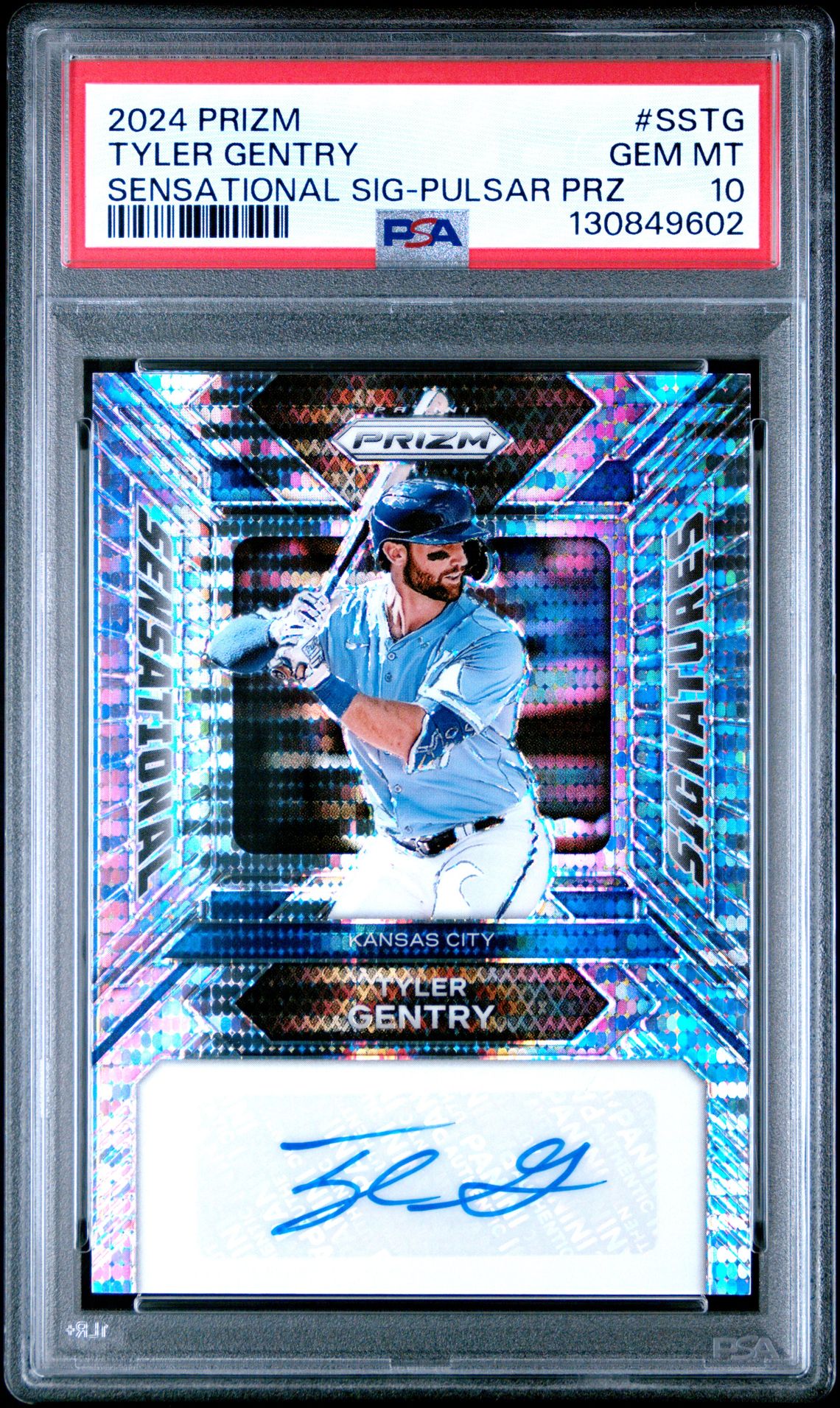 2024 Panini Prizm Sensational Signatures Tyler Gentry #Sstg (Sensational Sig-Pulsar Prz) Gem Mt 10 front