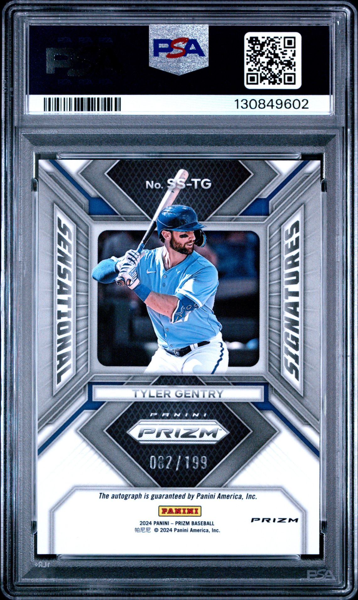 2024 Panini Prizm Sensational Signatures Tyler Gentry #Sstg (Sensational Sig-Pulsar Prz) Gem Mt 10 back