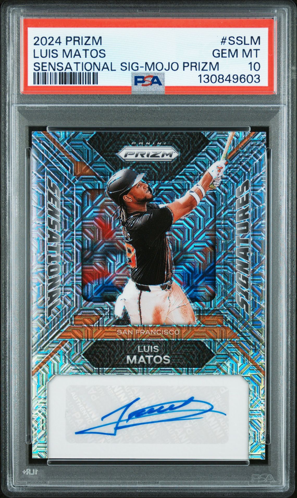 2024 Panini Prizm Sensational Signatures Luis Matos #Sslm (Sensational Sig-Mojo Prizm) Gem Mt 10 front