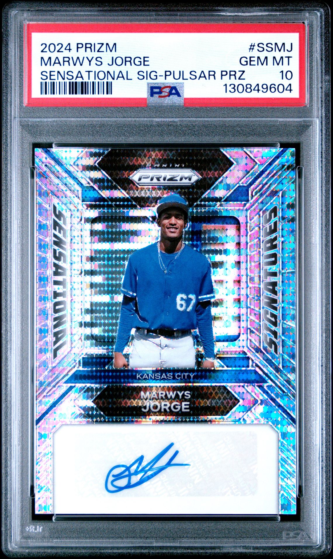 2024 Panini Prizm Sensational Signatures Marwys Jorge #Ssmj (Sensational Sig-Pulsar Prz) Gem Mt 10 front