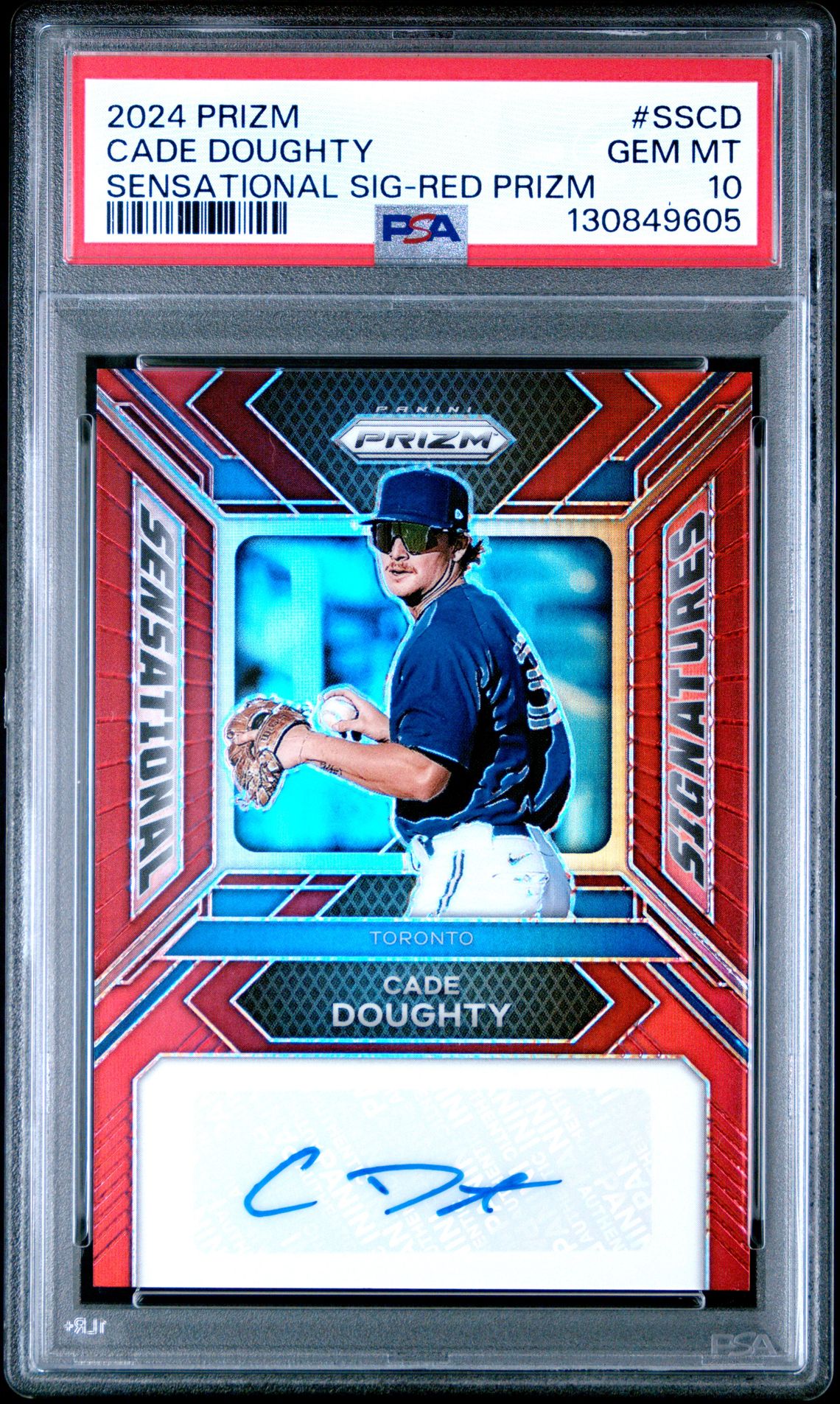 2024 Panini Prizm Sensational Signatures Cade Doughty #Sscd (Sensational Sig-Red Prizm) Gem Mt 10 front