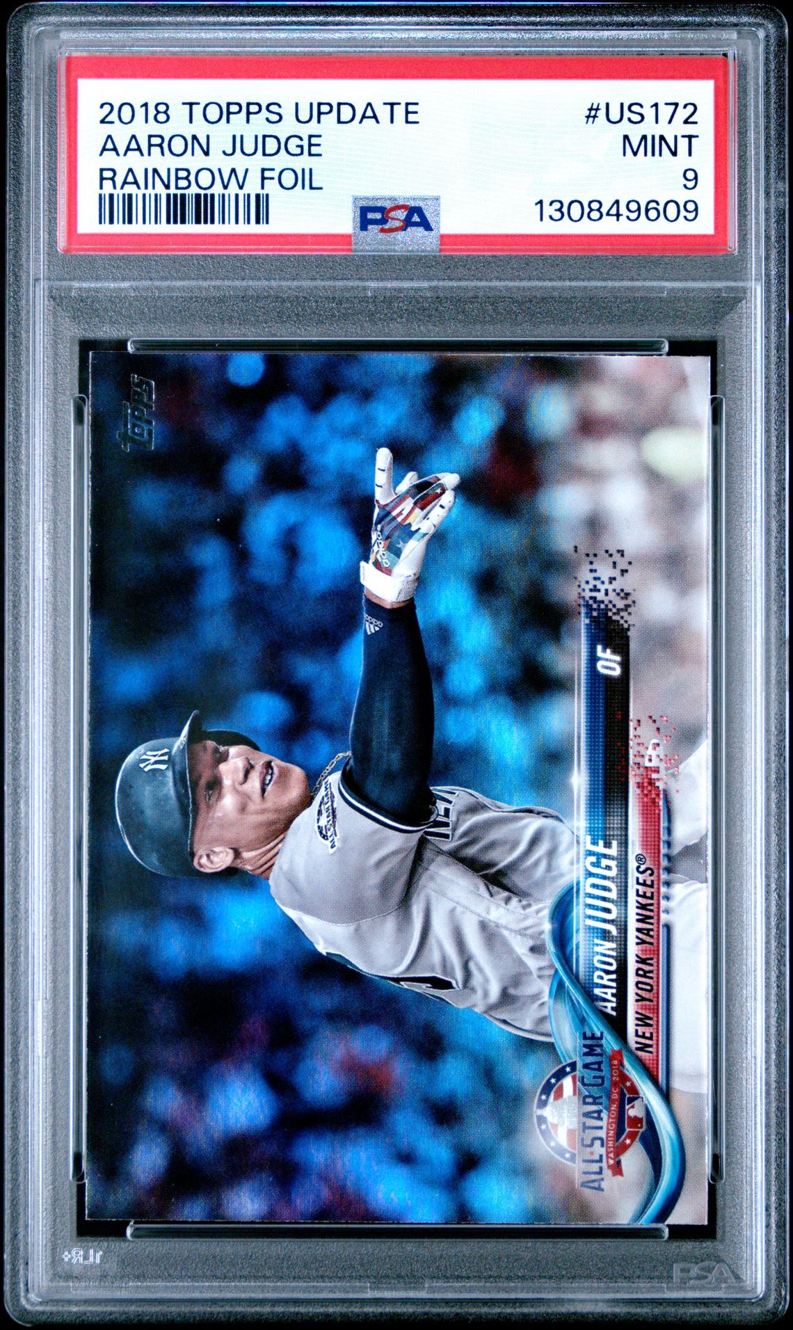 2018 Topps Update Aaron Judge #Us172 (Rainbow Foil) Mint 9 front