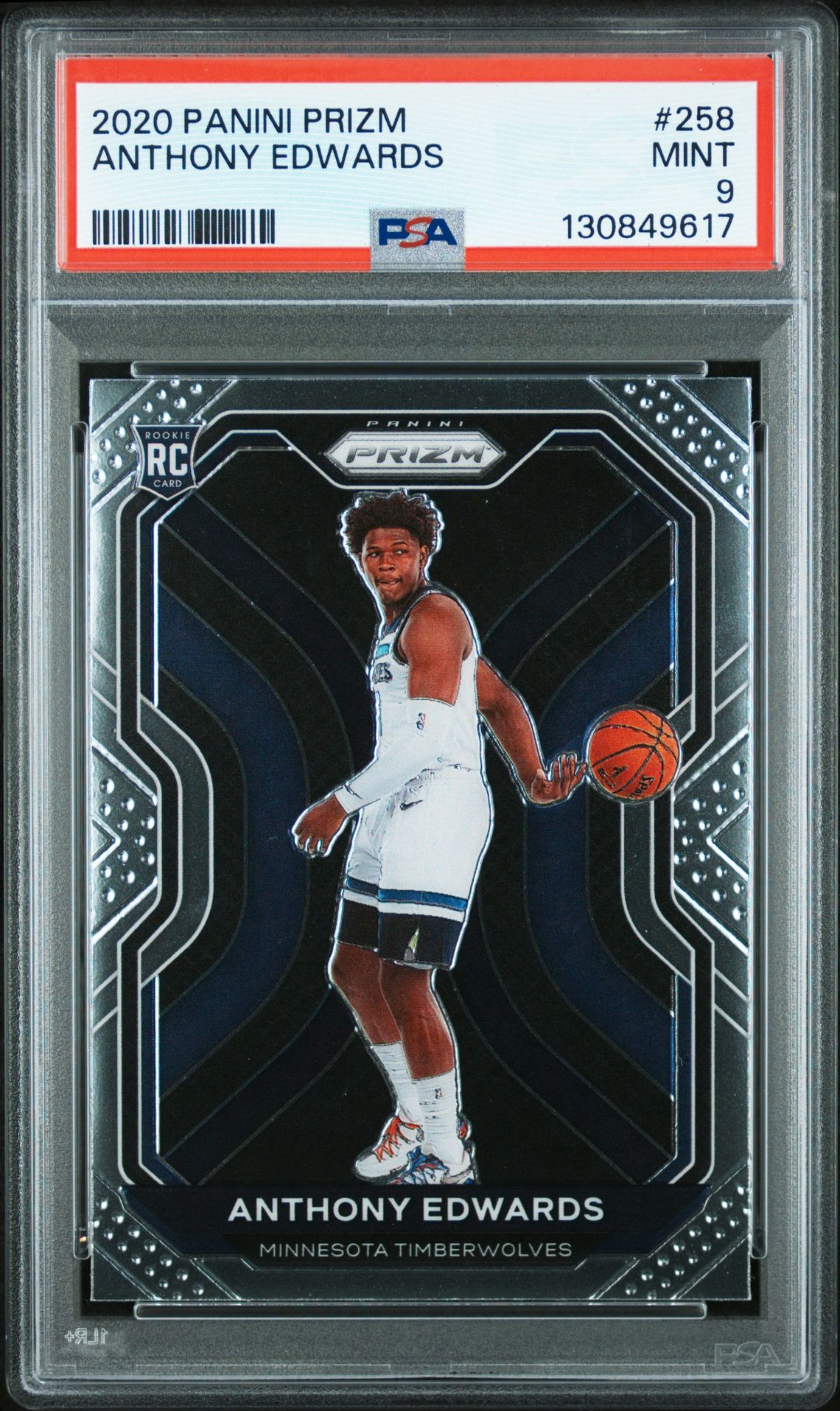 2020 Panini Prizm Anthony Edwards #258 Mint 9 front