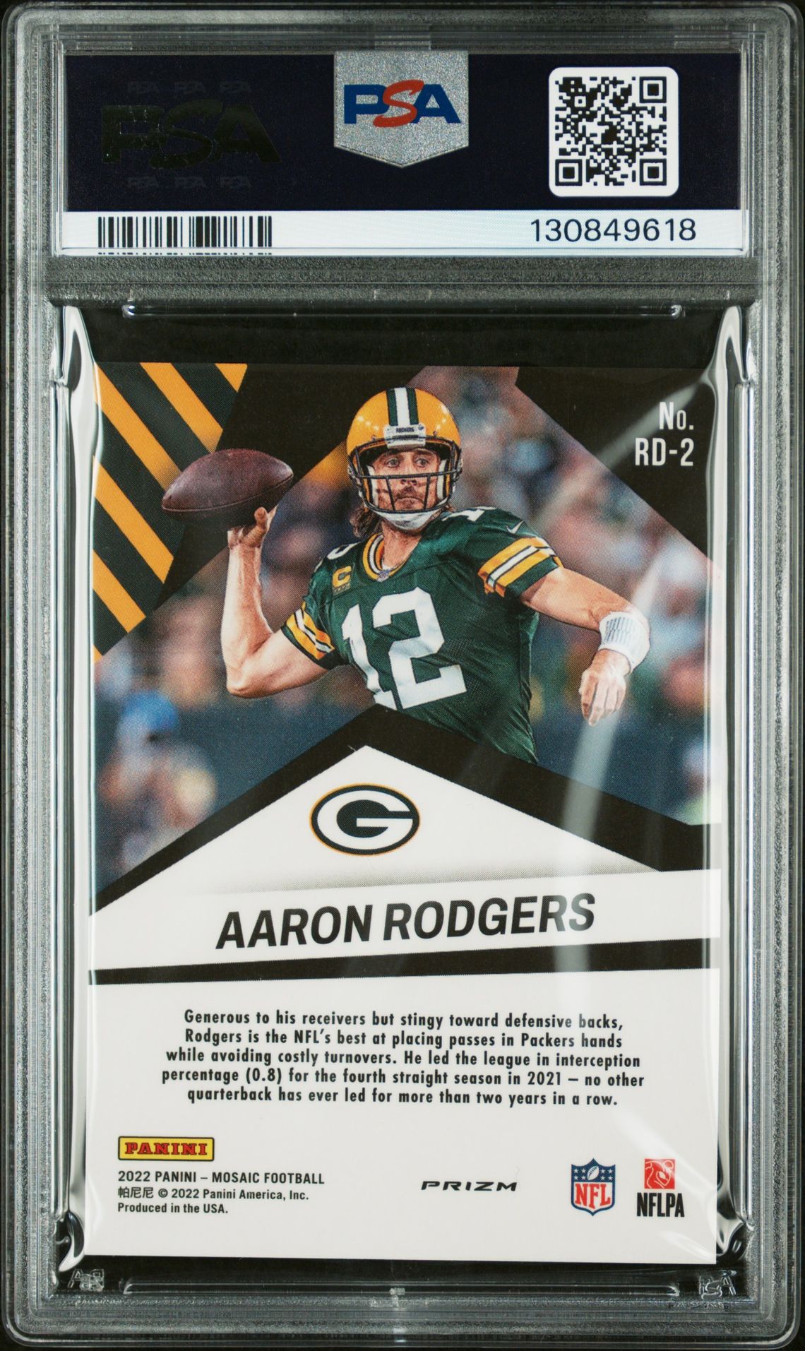 2022 Panini Mosaic Razzle Dazzle Aaron Rodgers #Rd2 (Razzle Dazzle) Mint 9 back