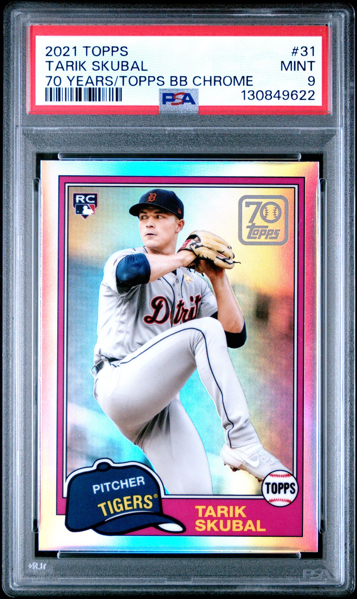 2021 Topps 70 Years Of Topps Baseball Chrome Tarik Skubal #31 (70 Years/Topps Bb Chrome) Mint 9 front