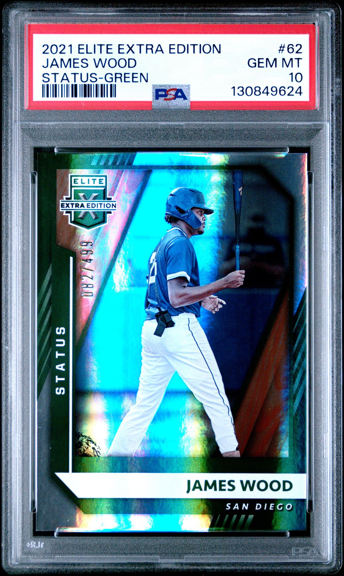 2021 Panini Elite Extra Edition James Wood #62 (Status-Green) Gem Mt 10 front