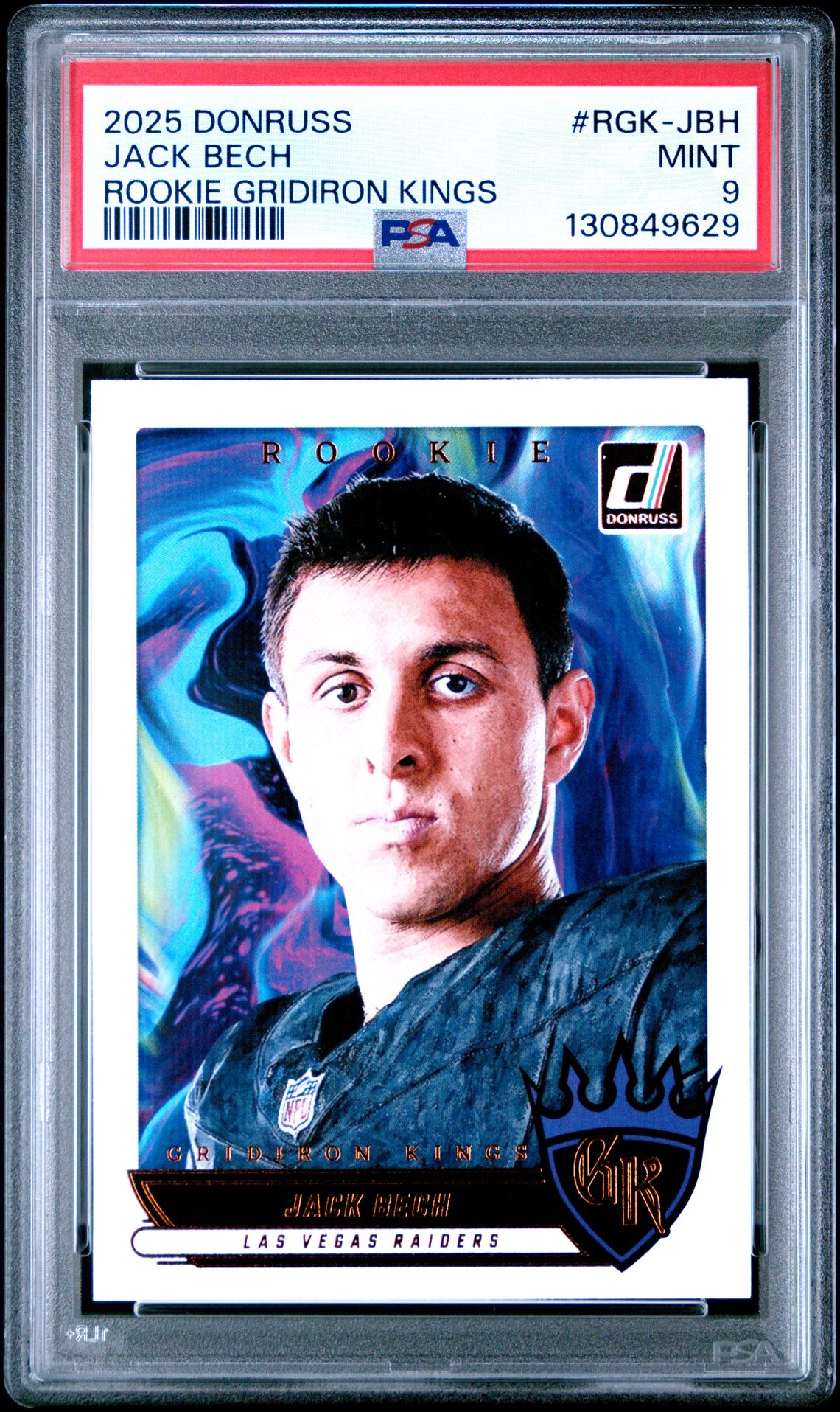 2025 Panini Donruss Rookie Gridiron Kings Jack Bech #Rgk-Jbh Mint 9 front