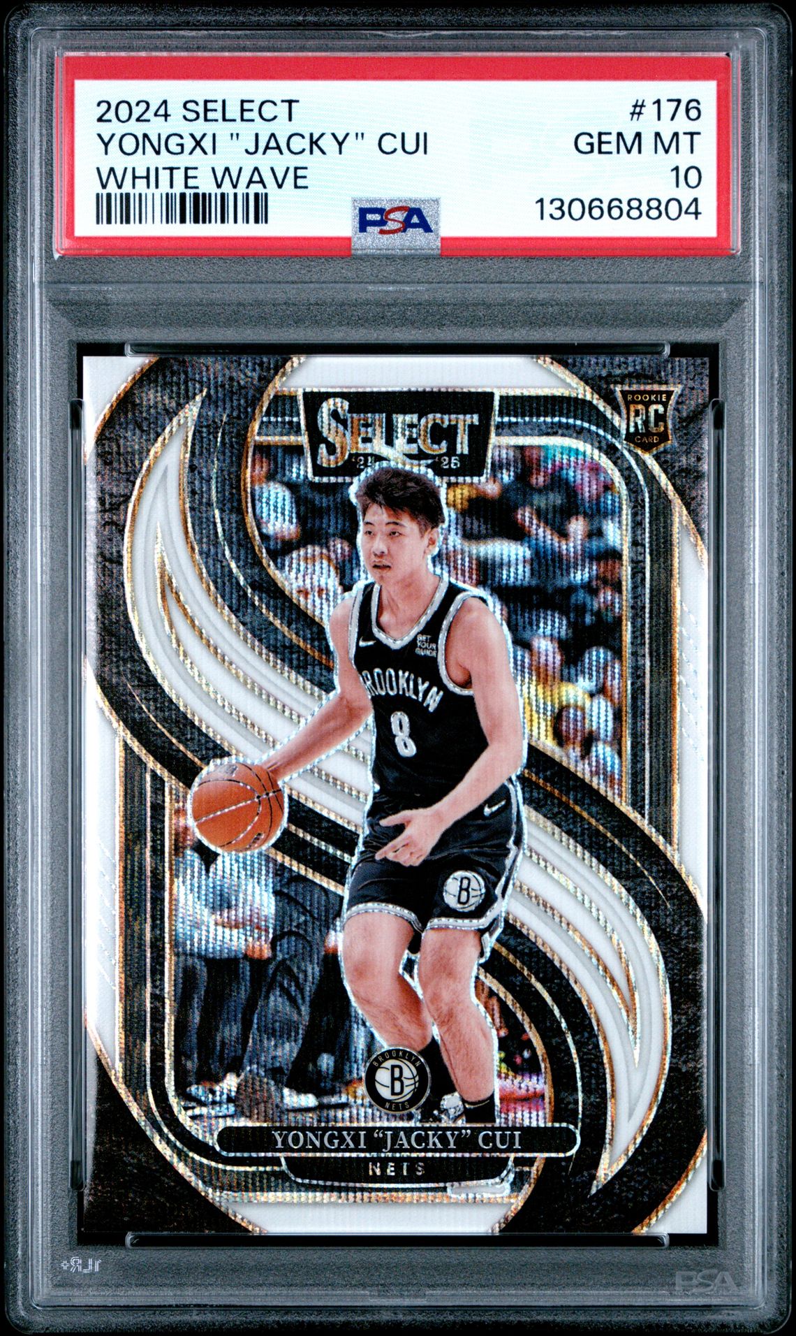 2024 Panini Select Yongxi "Jacky" Cui #176 (White Wave) Gem Mt 10 front