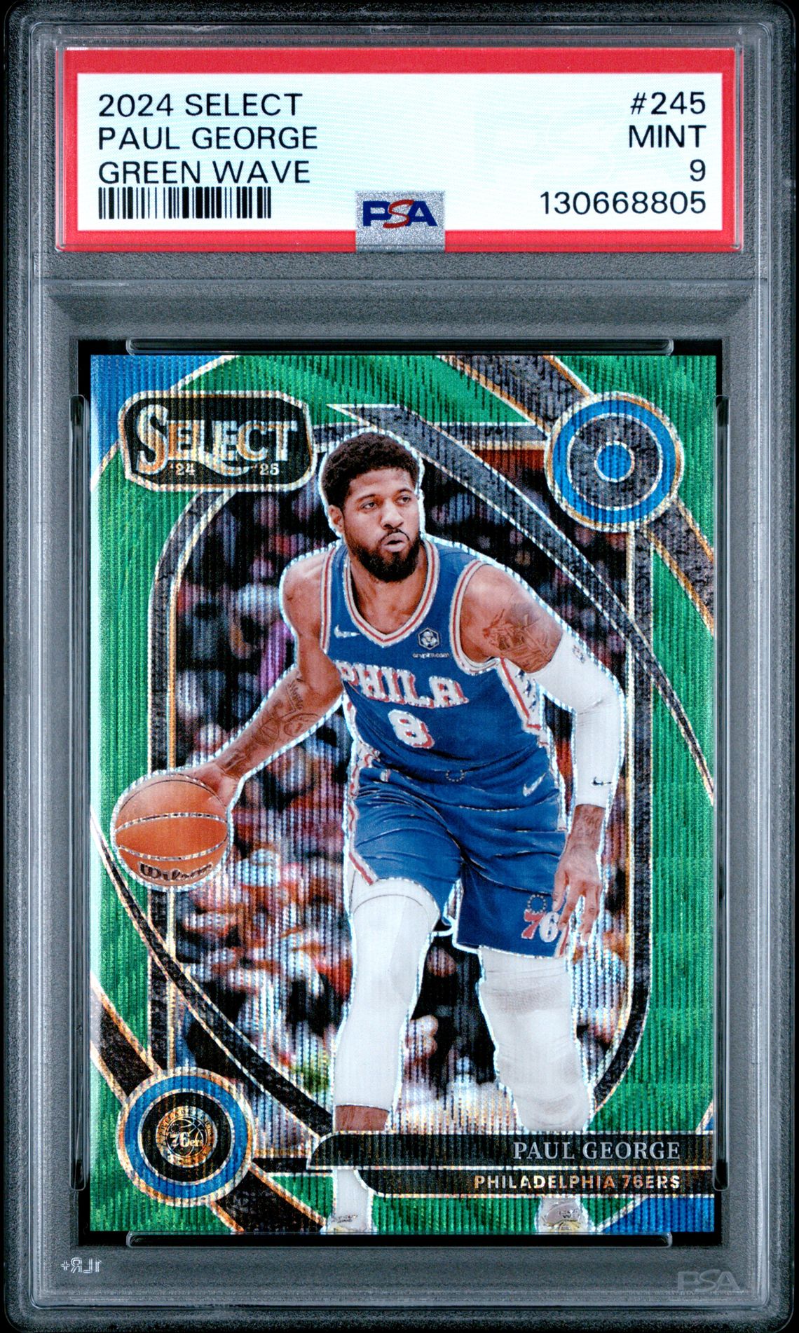 2024 Panini Select Paul George #245 (Green Wave) Mint 9 front
