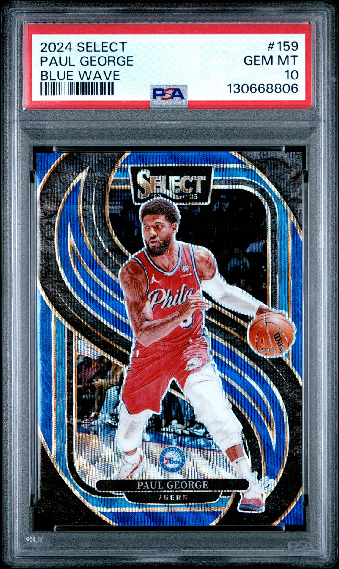 2024 Panini Select Paul George #159 (Blue Wave) Gem Mt 10 front