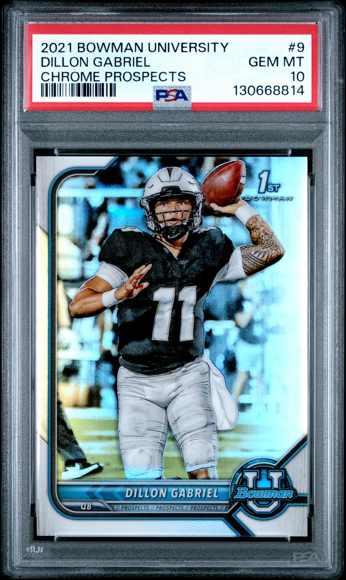 2021 Bowman University Chrome Prospects Dillon Gabriel #9 Gem Mt 10 front