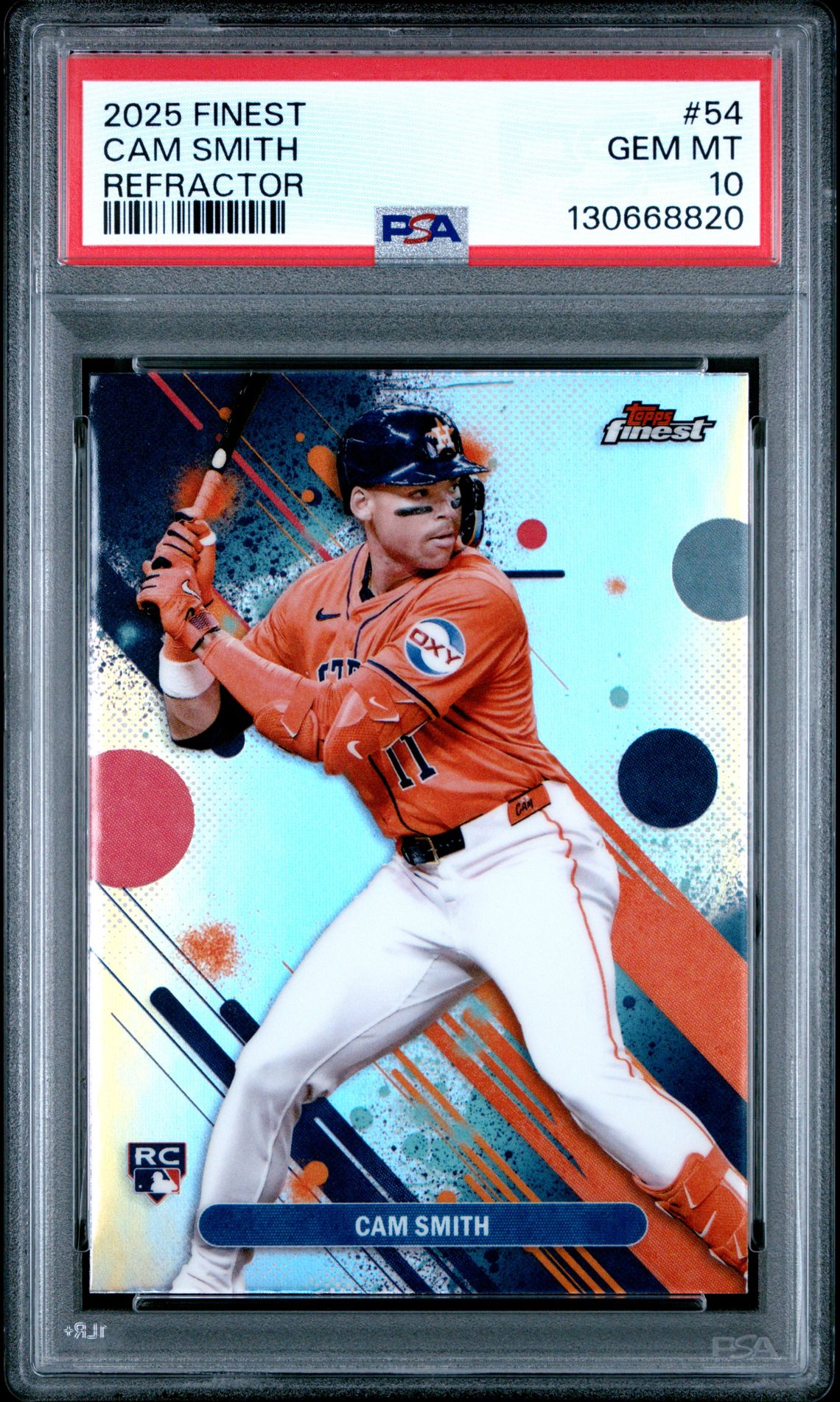 2025 Topps Finest Cam Smith #54 (Refractor) Gem Mt 10 front