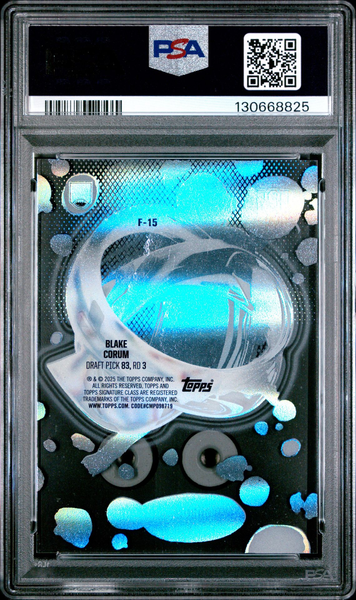 2024 Topps Signature Class Fluidity Blake Corum #F15 Mint 9 back