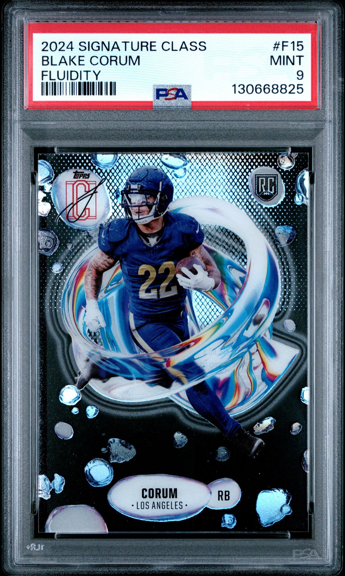 2024 Topps Signature Class Fluidity Blake Corum #F15 Mint 9 front