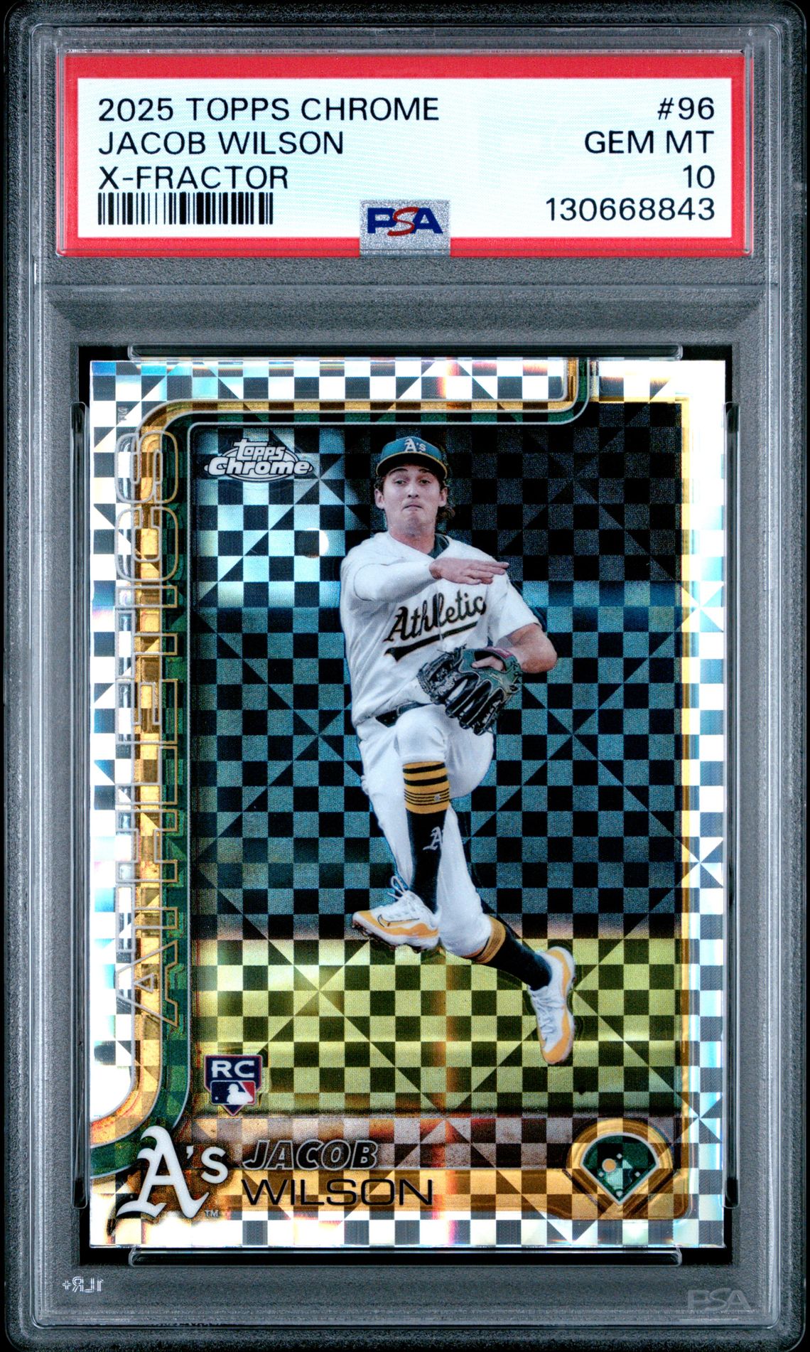 2025 Topps Chrome Jacob Wilson #96 (X-Fractor) Gem Mt 10 front