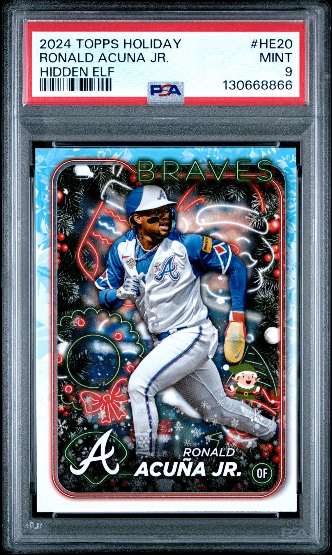 2024 Topps Holiday Hidden Elf Ronald Acuna Jr. #He20 Mint 9 front