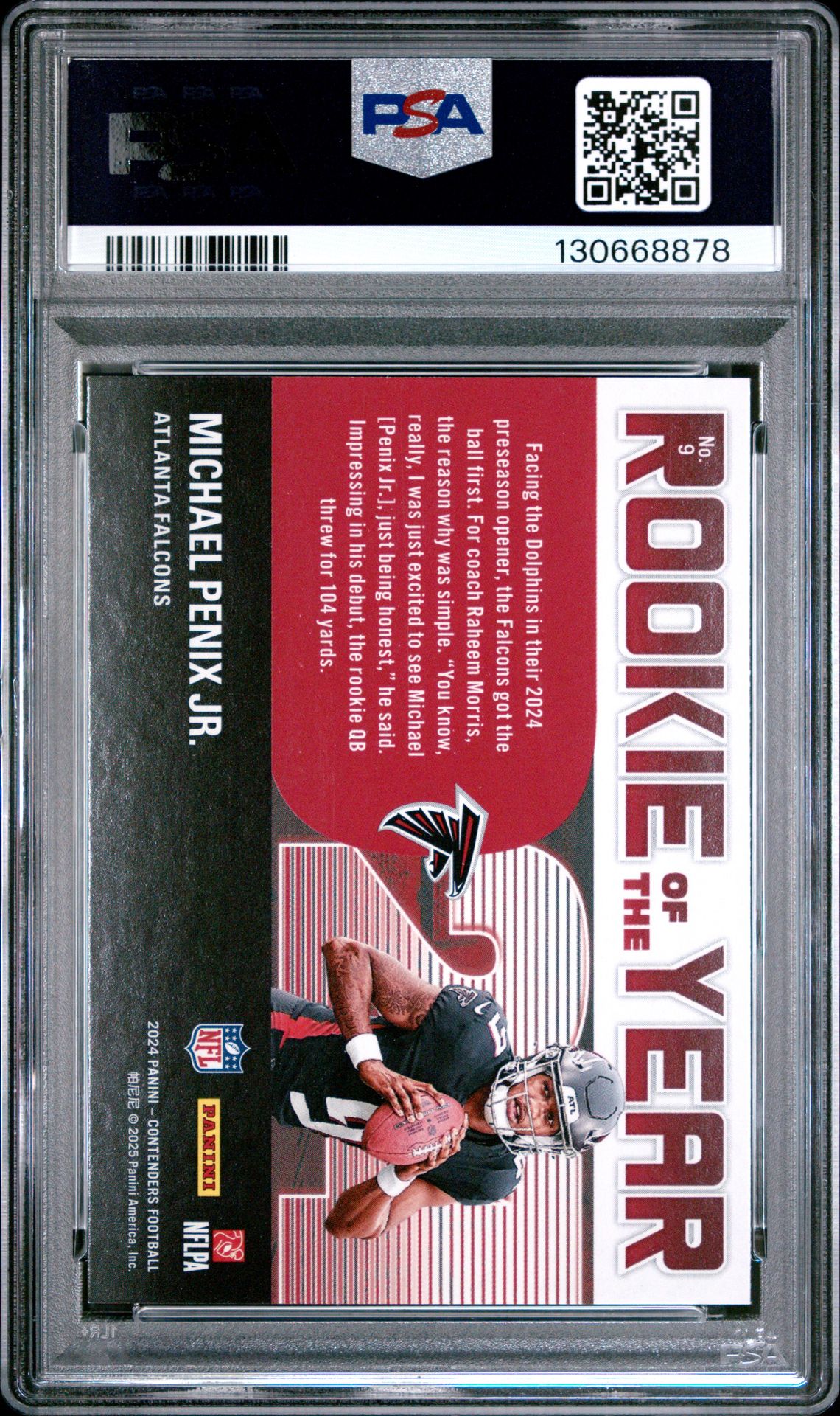 2024 Panini Contenders Rookie Of The Year Contenders Michael Penix Jr. #9 Mint 9 back