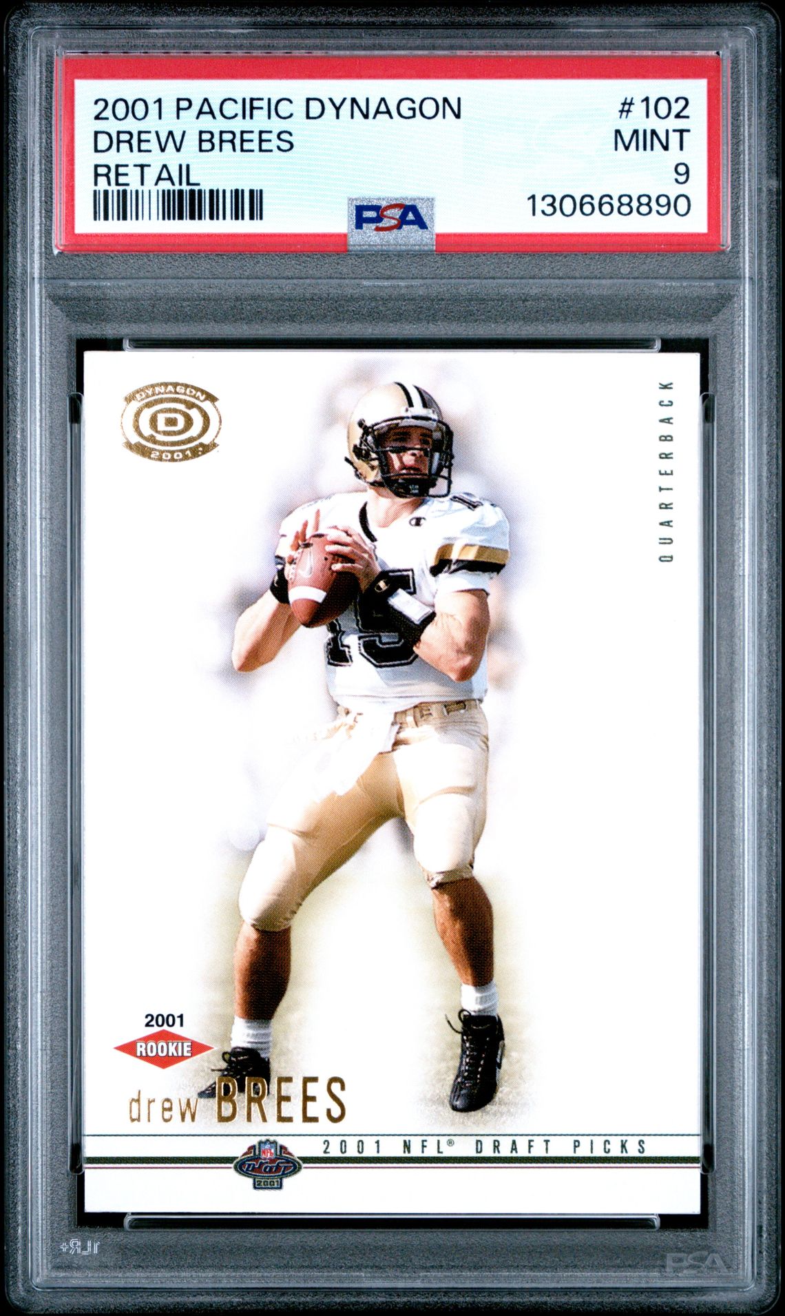 2001 Pacific Dynagon Drew Brees #102 (Retail) Mint 9 front
