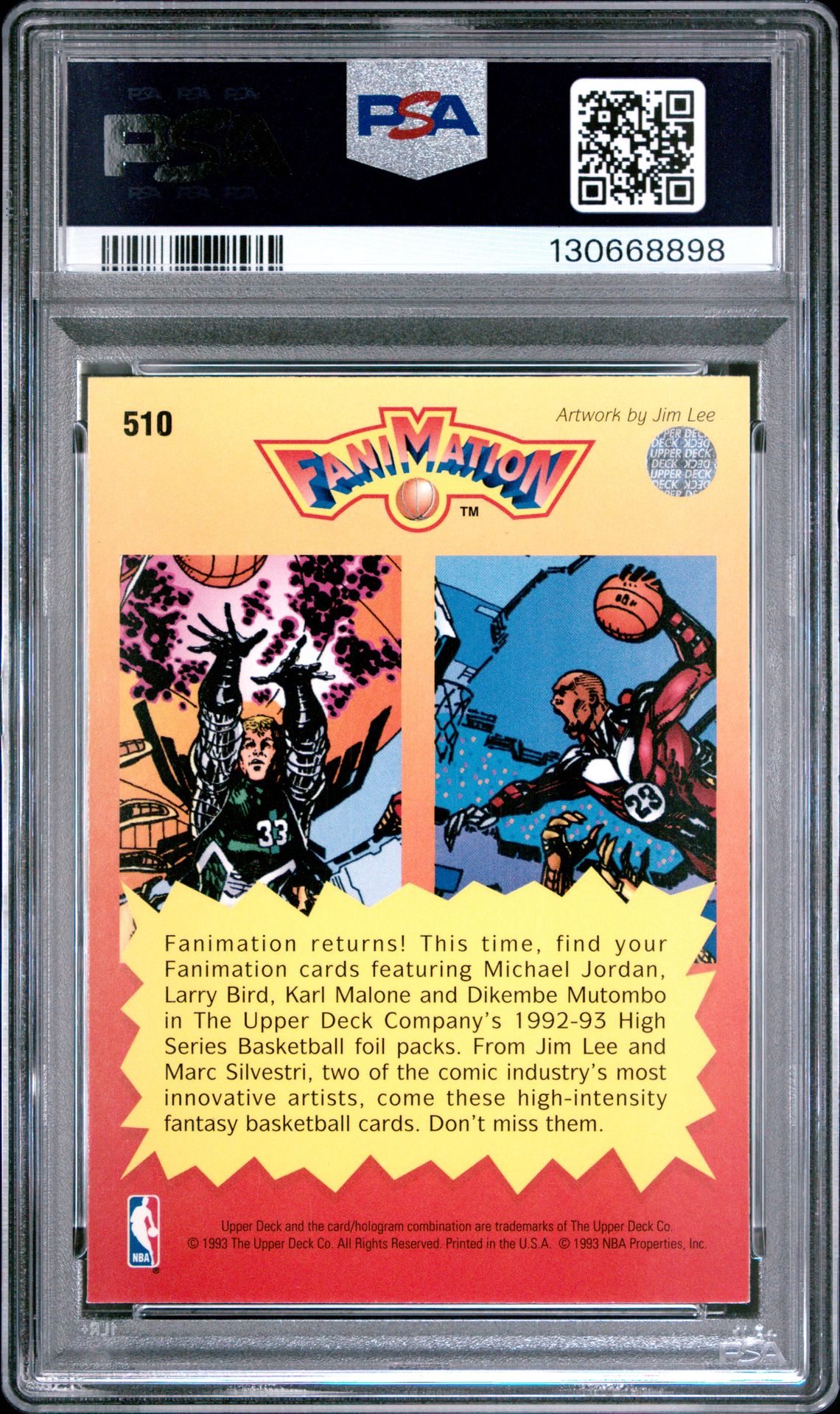 1992 Upper Deck L.bird/M.jordan #510 (Fanimation) Nm-Mt 8 back