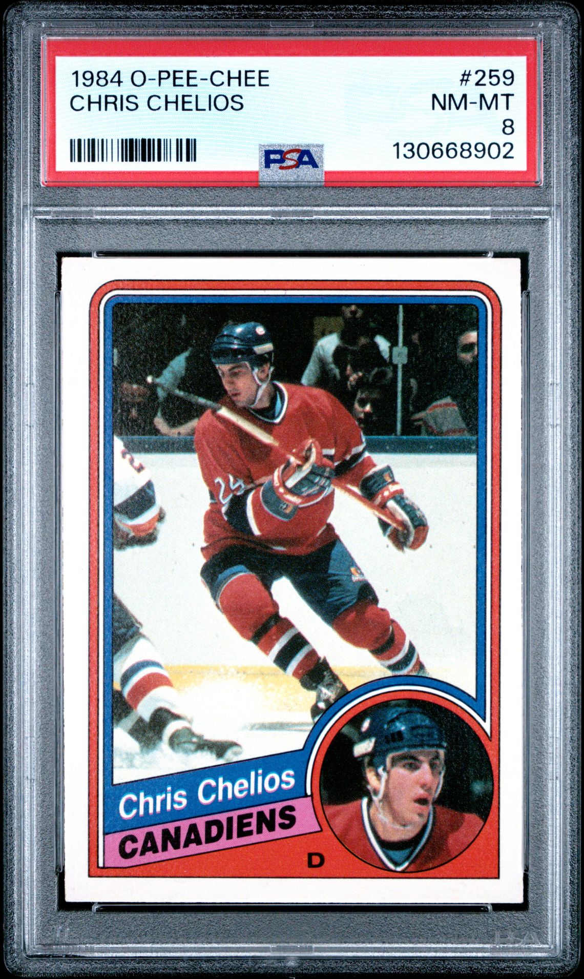 1984 O-Pee-Chee Chris Chelios #259 Nm-Mt 8 front