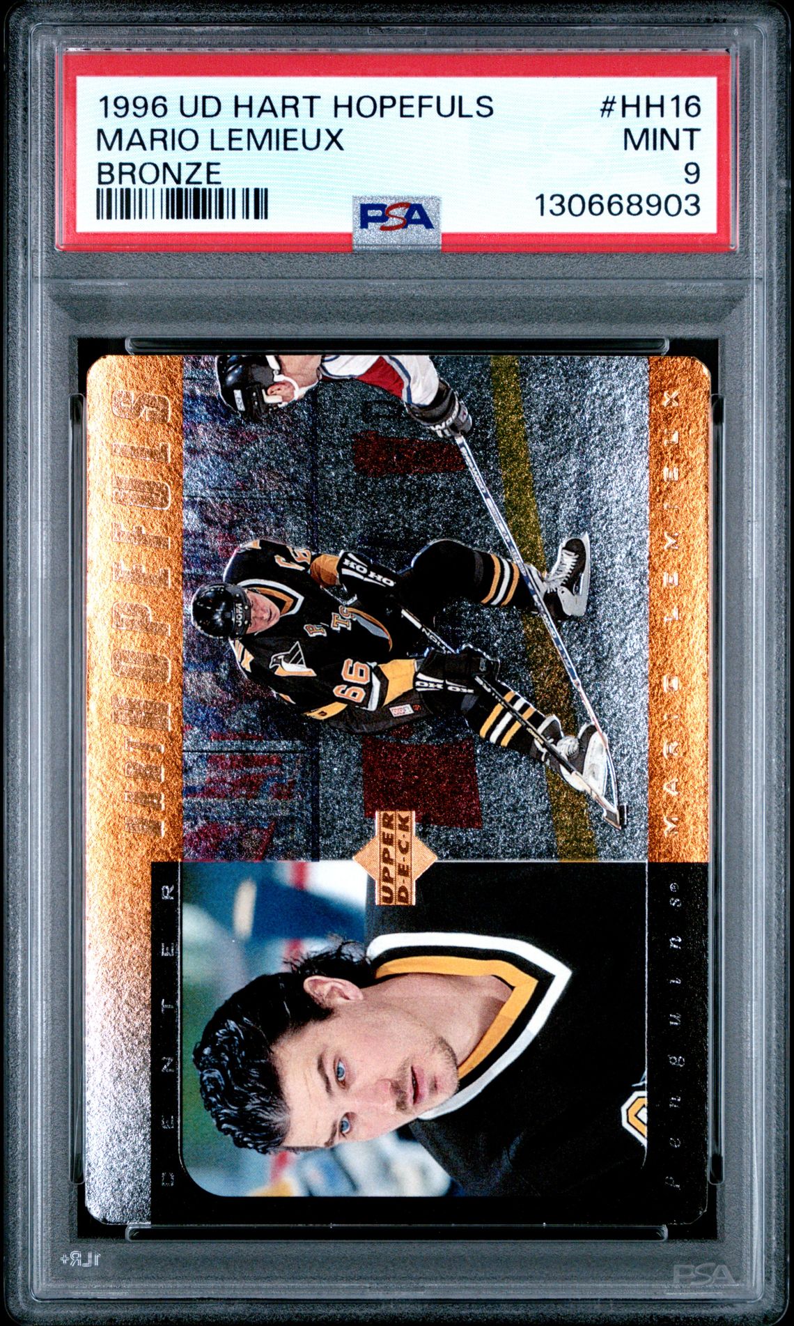 1996 Upper Deck Hart Hopefuls Mario Lemieux #Hh16 (Bronze) Mint 9 front