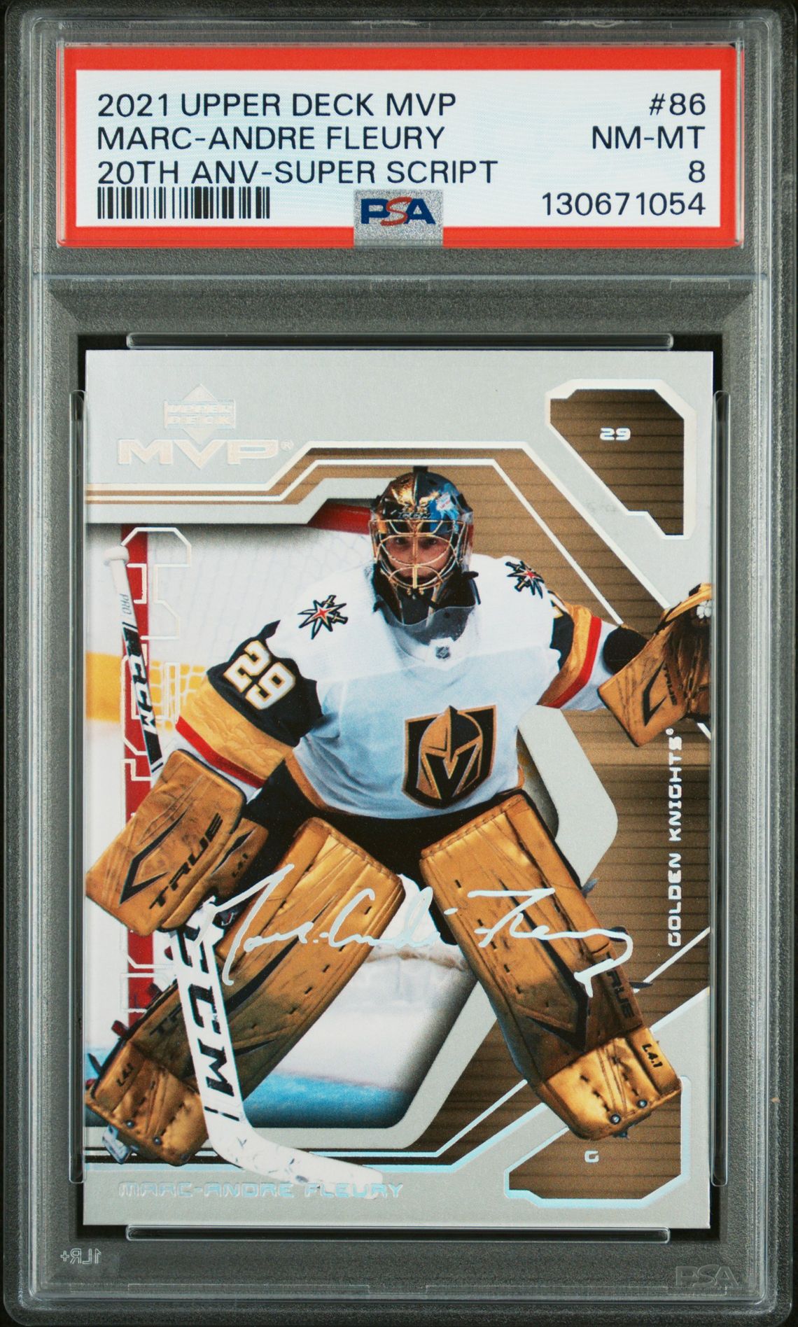 2021 Upper Deck Mvp 20Th Anniversary Marc-Andre Fleury #86 (20Th Anv-Super Script) Nm-Mt 8 front