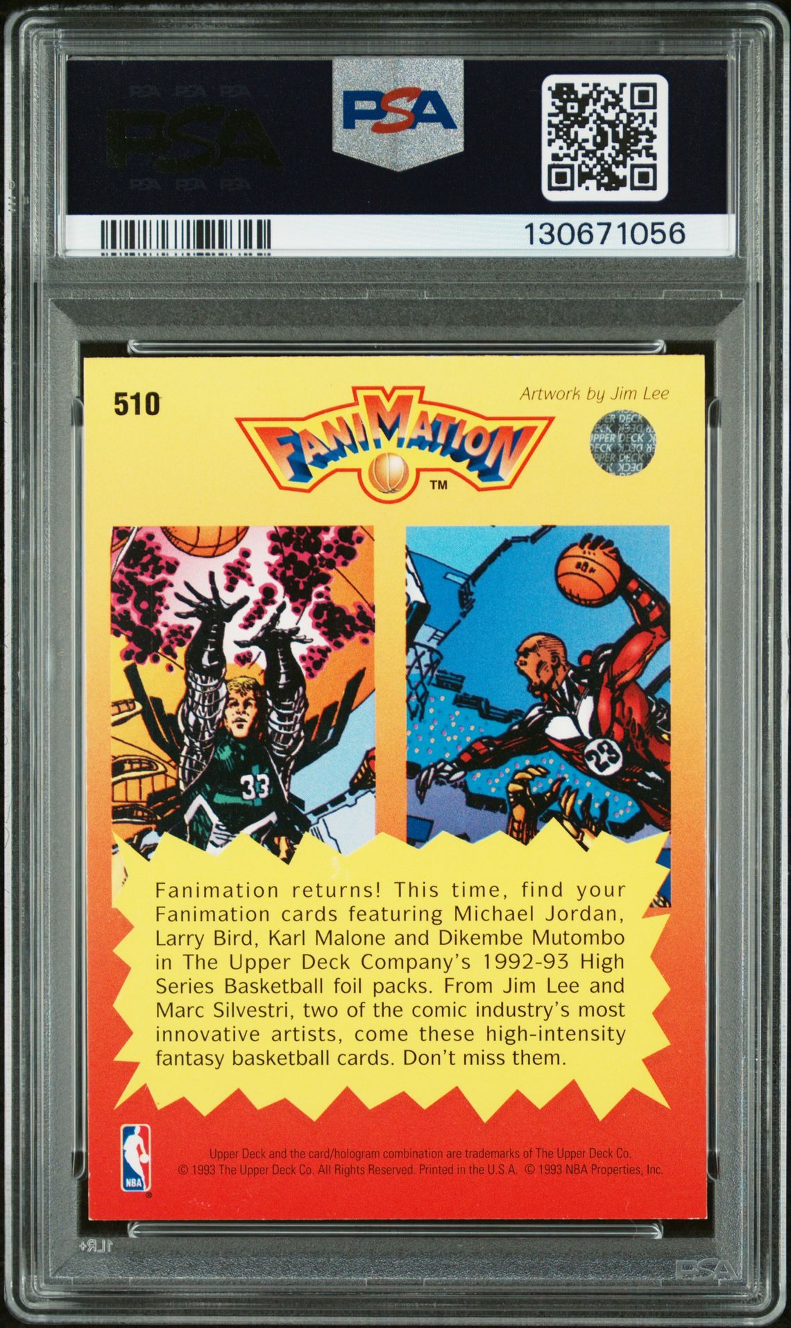 1992 Upper Deck L.bird/M.jordan #510 (Fanimation) Nm-Mt 8 back