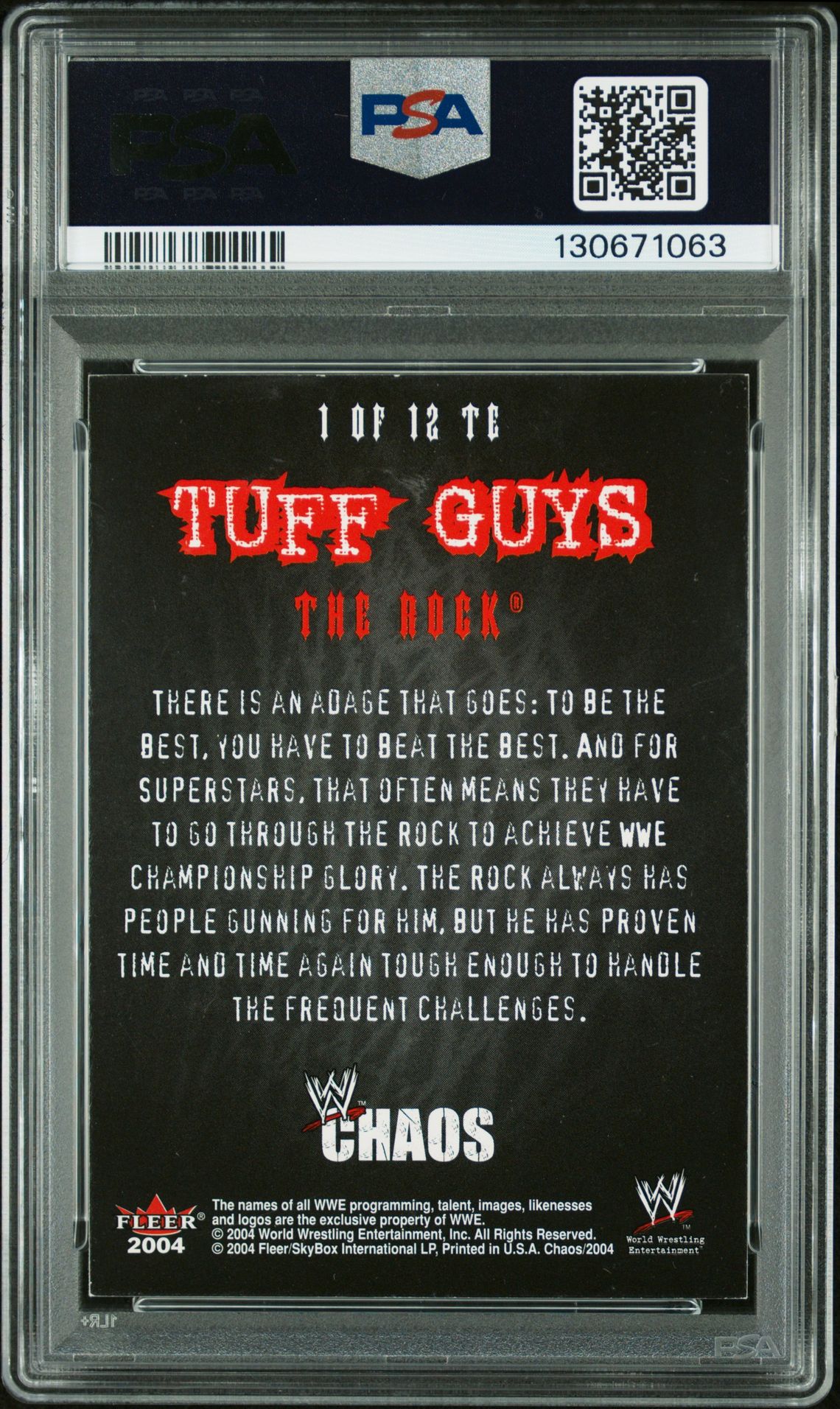 2004 Fleer Wwe Chaos Tuff Guys The Rock #1 (Tuff Guys) Nm 7 back