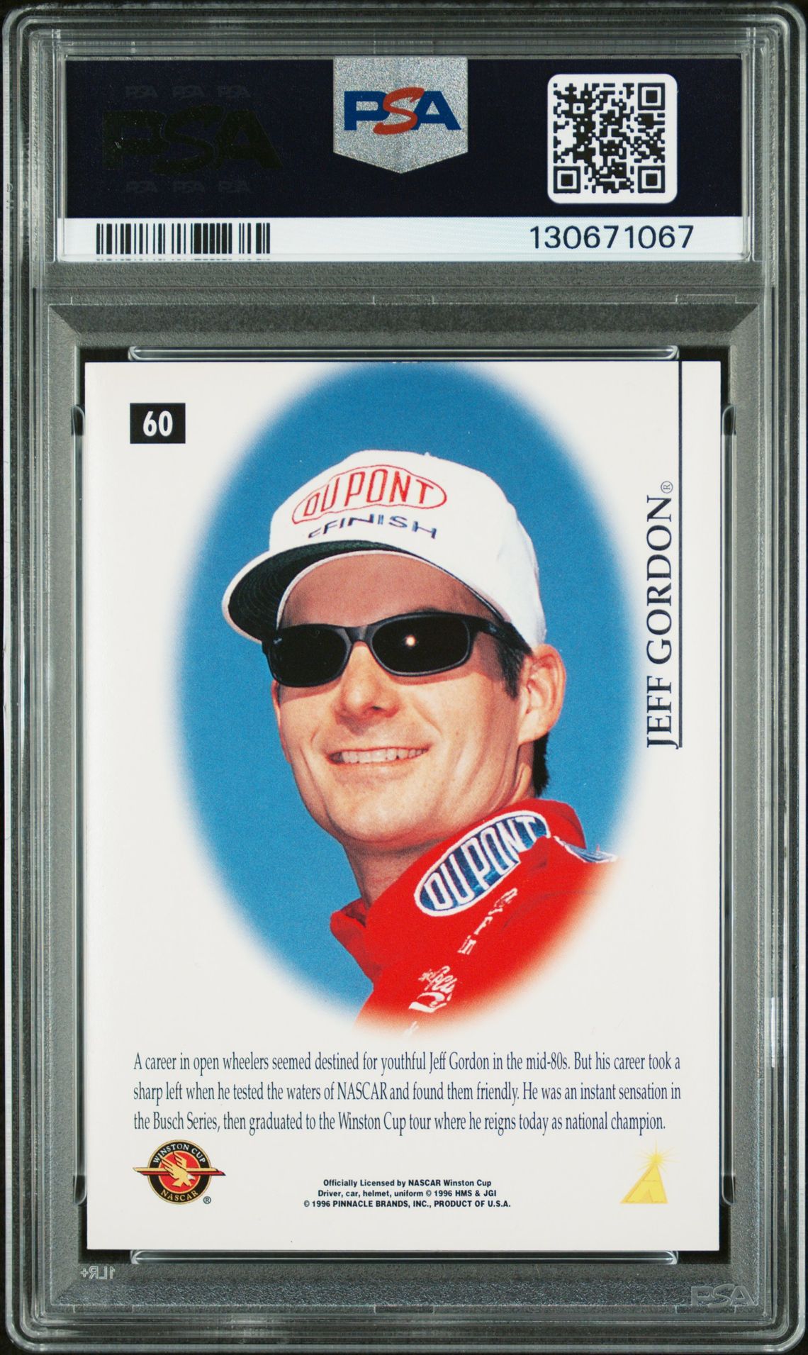 1996 Speedflix Jeff Gordon #60 (Artist's Proof) Ex-Mt 6 back