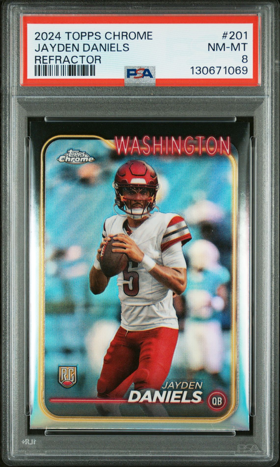 2024 Topps Chrome Jayden Daniels #201 (Refractor) Nm-Mt 8 front