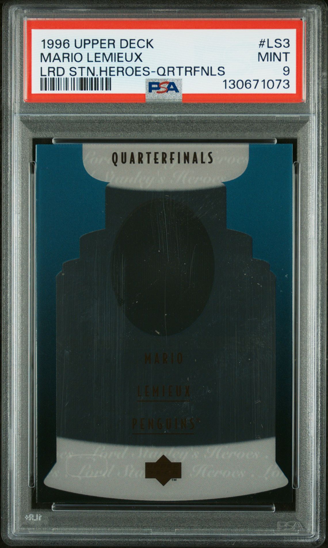 1996 Upper Deck Lord Stanley's Heroes Mario Lemieux #Ls3 (Lrd Stn.heroes-Qrtrfnls) Mint 9 front