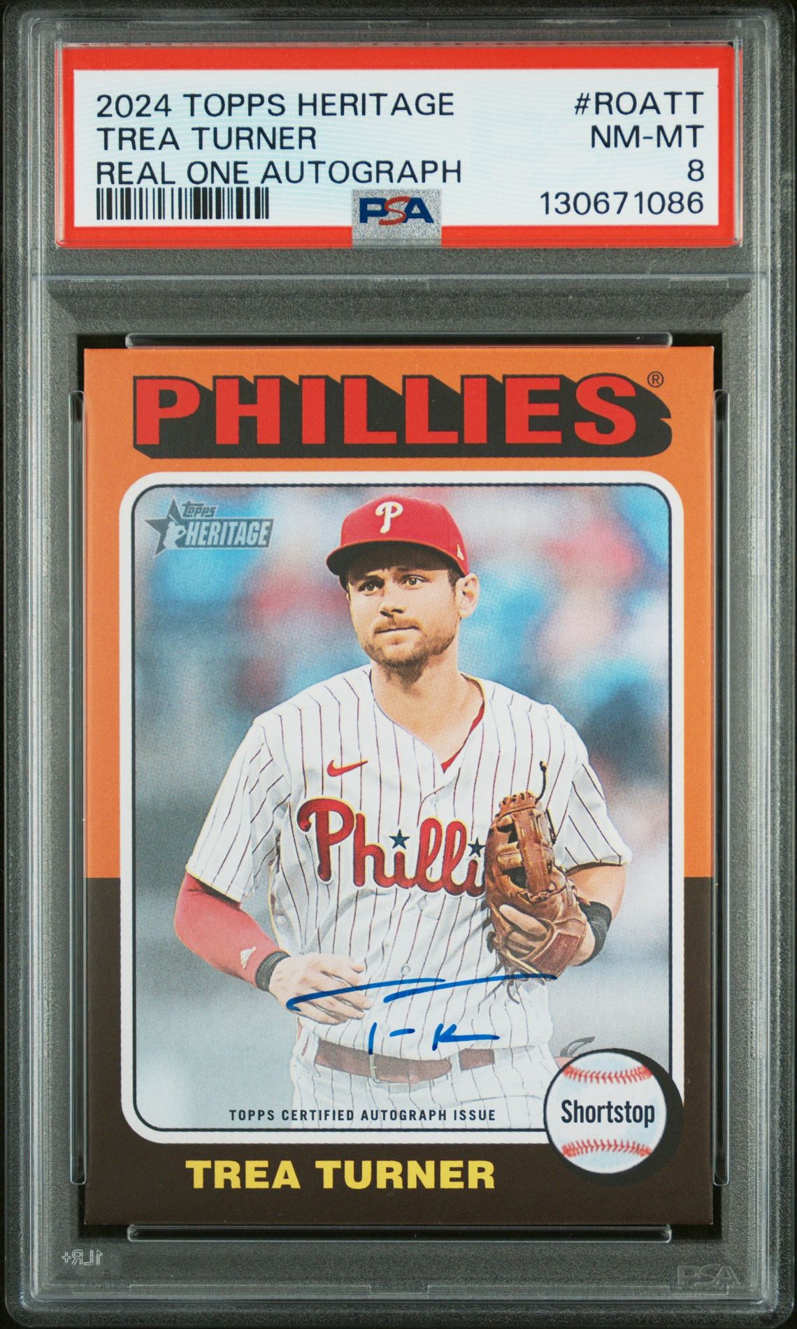 2024 Topps Heritage Real One Autographs Trea Turner #Roatt (Real One Autograph) Nm-Mt 8 front