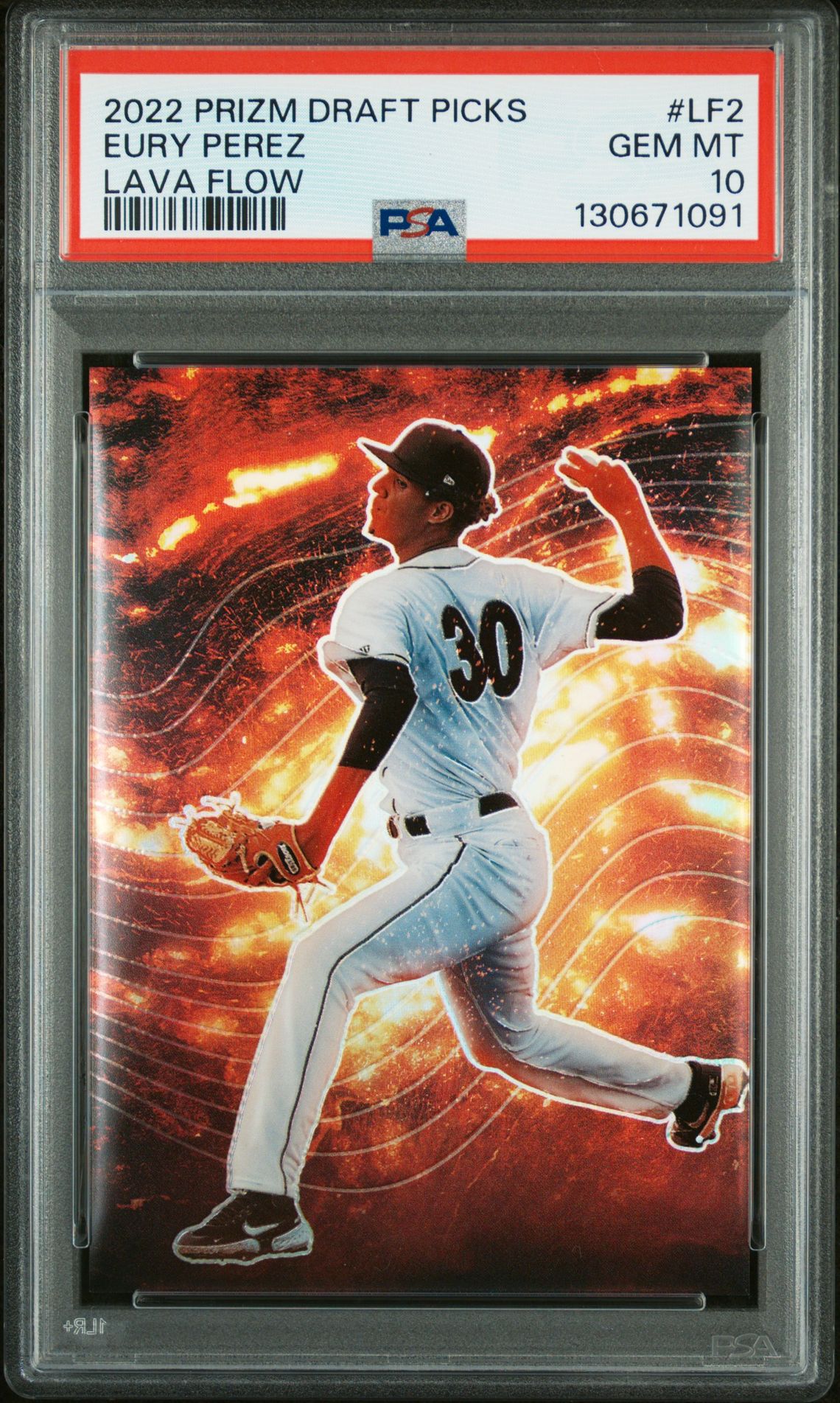 2022 Panini Prizm Draft Picks Lava Flow Eury Perez #Lf2 (Lava Flow) Gem Mt 10 front