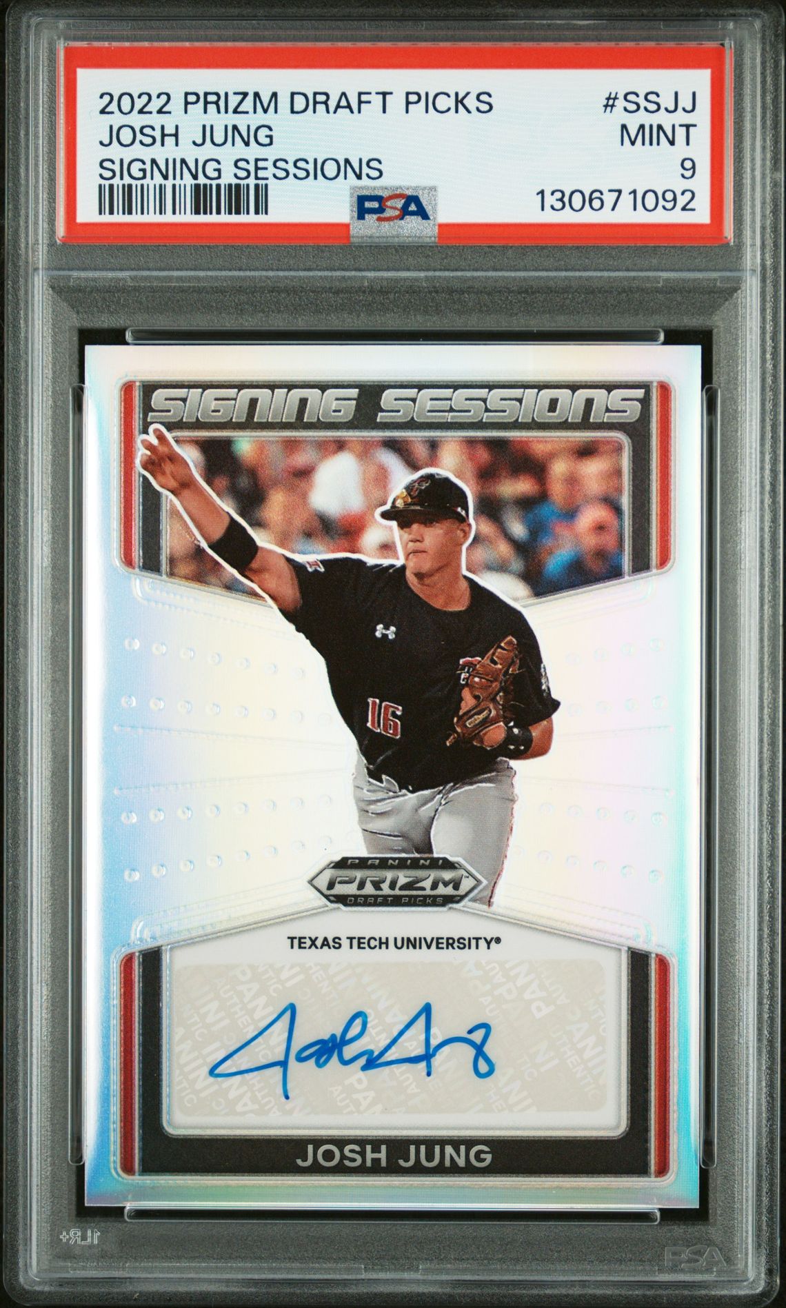 2022 Panini Prizm Draft Picks Signing Sessions Josh Jung #Ssjj (Signing Sessions) Mint 9 front