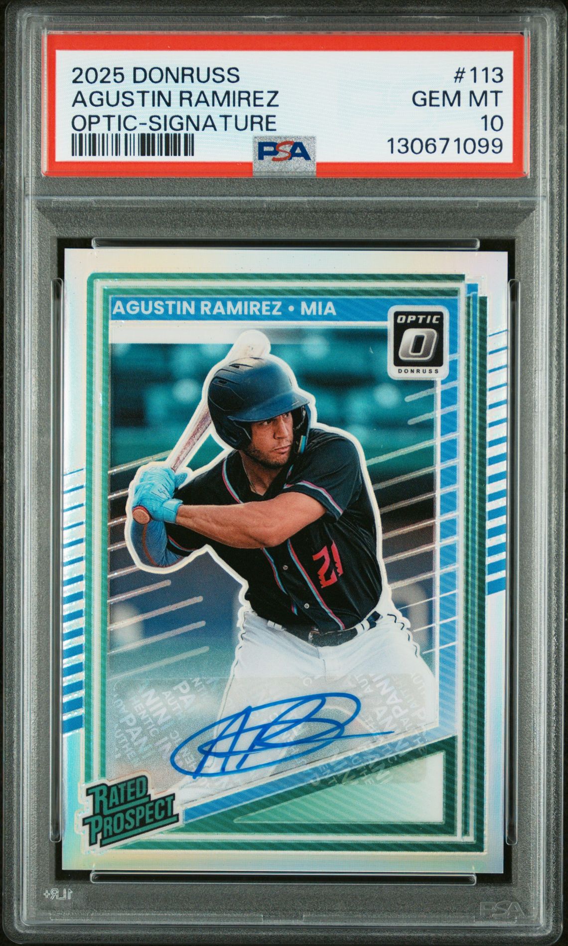 2025 Panini Donruss Agustin Ramirez #113 (Optic-Signature) Gem Mt 10 front