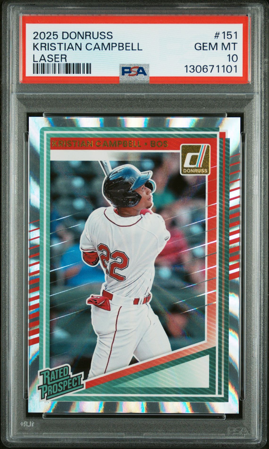 2025 Panini Donruss Kristian Campbell #151 (Laser) Gem Mt 10 front