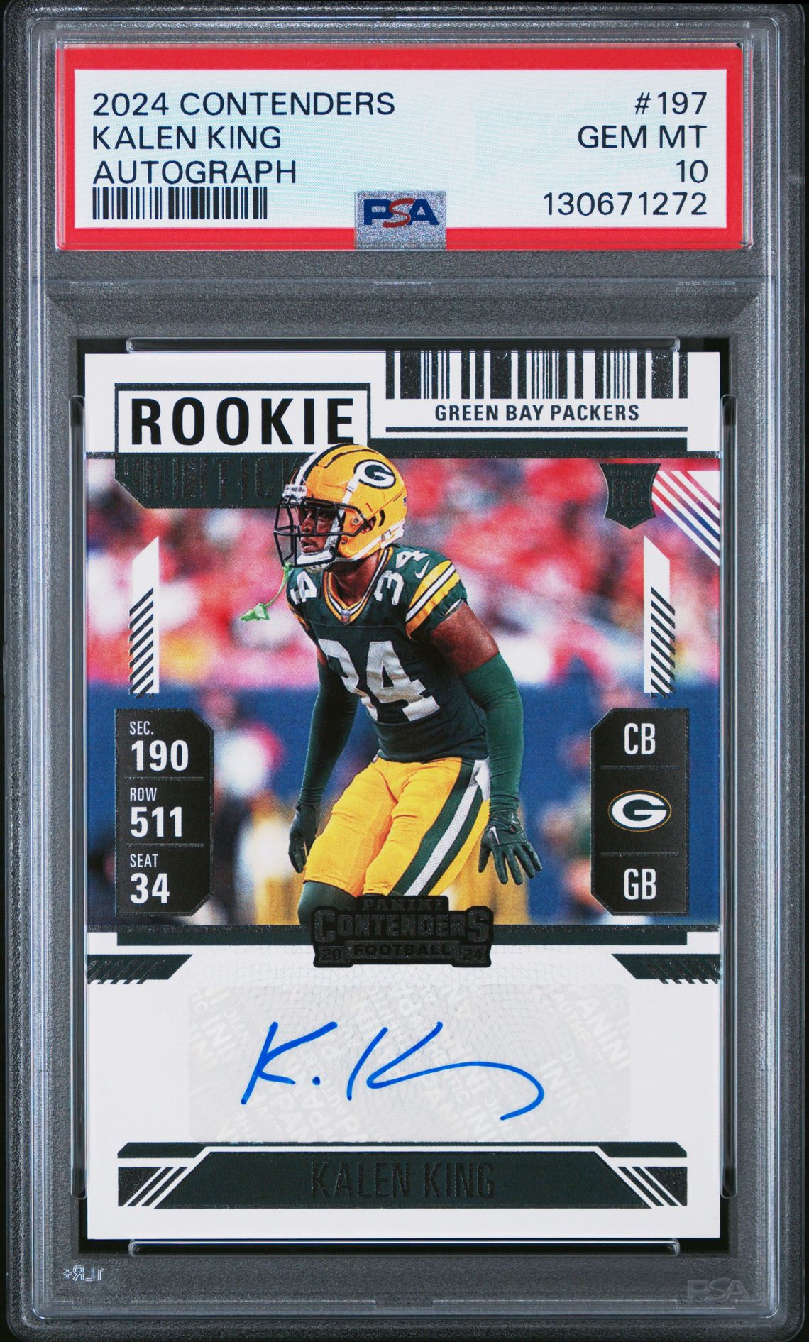 2024 Panini Contenders Kalen King #197 (Autograph) Gem Mt 10 front