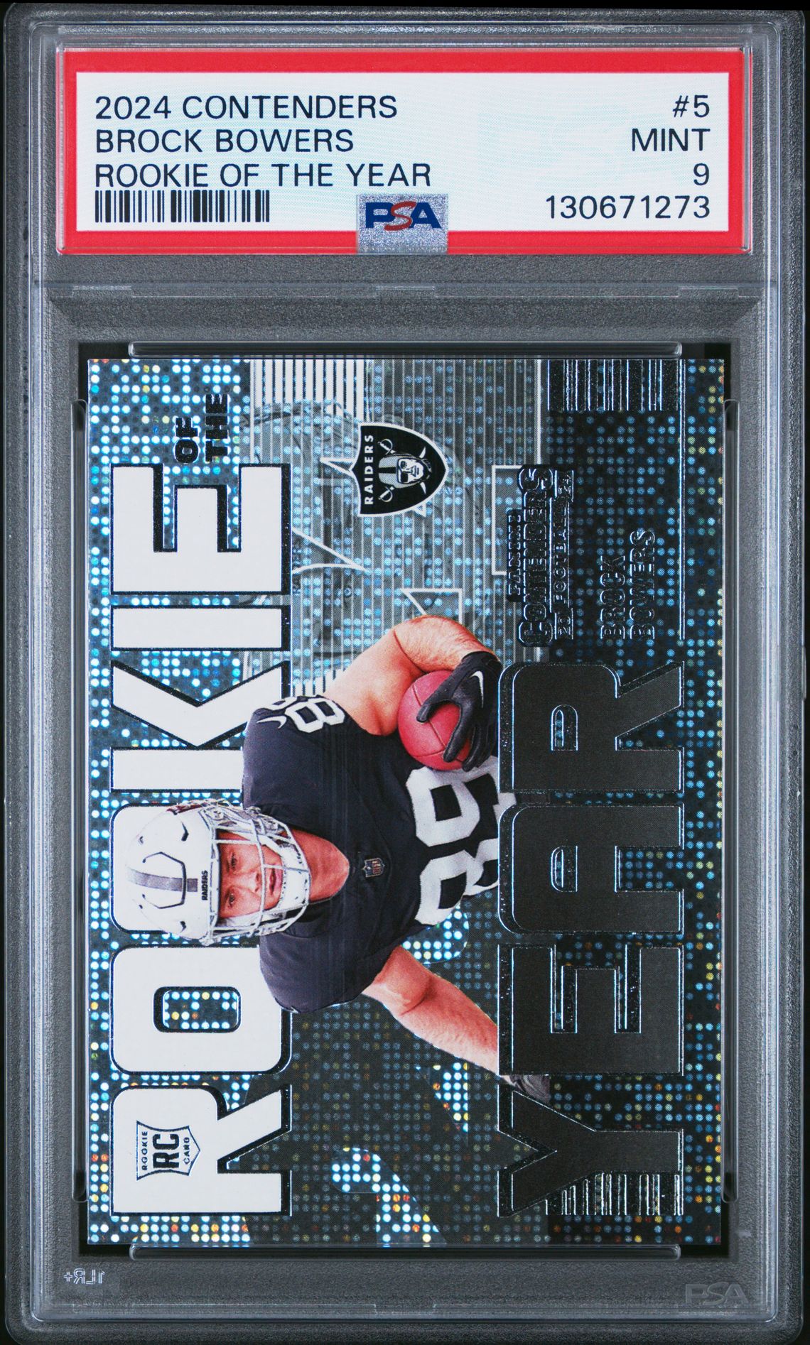 2024 Panini Contenders Rookie Of The Year Contenders Brock Bowers #5 Mint 9 front