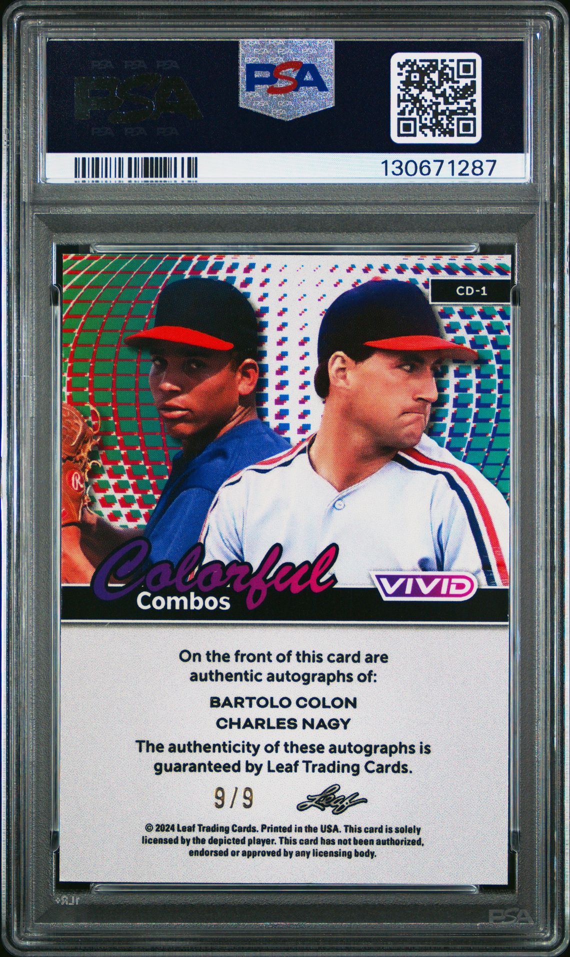 2024 Leaf Vivid Colorful Combos Dual Autographs B.colon/C.nagy #Cd1 (Cc Dual Auto-Gray) Mint 9 back