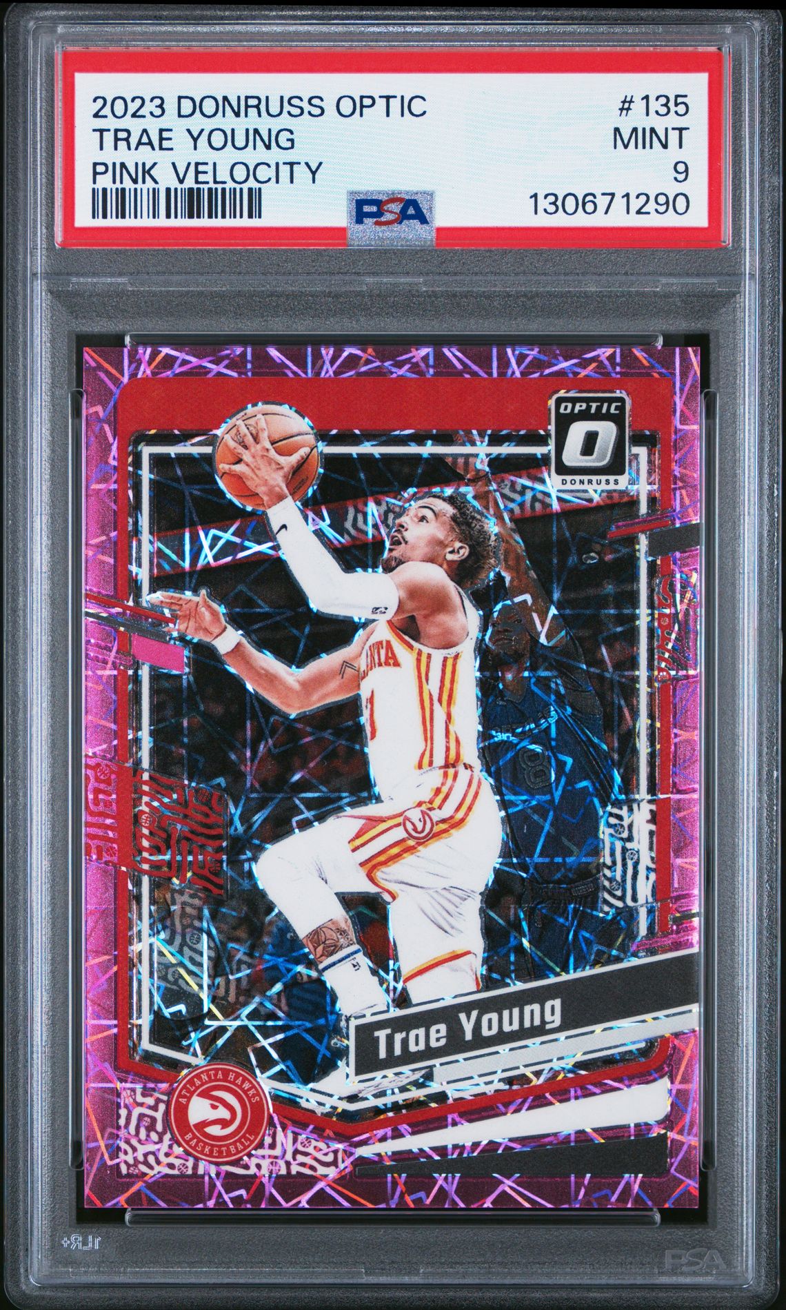 2023 Panini Donruss Optic Trae Young #135 (Pink Velocity) Mint 9 front