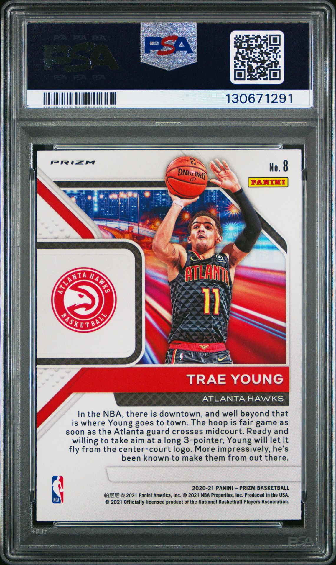 2020 Panini Prizm Downtown Bound Trae Young #8 (Dwnn.bnd-Silver Prizm) Gem Mt 10 back