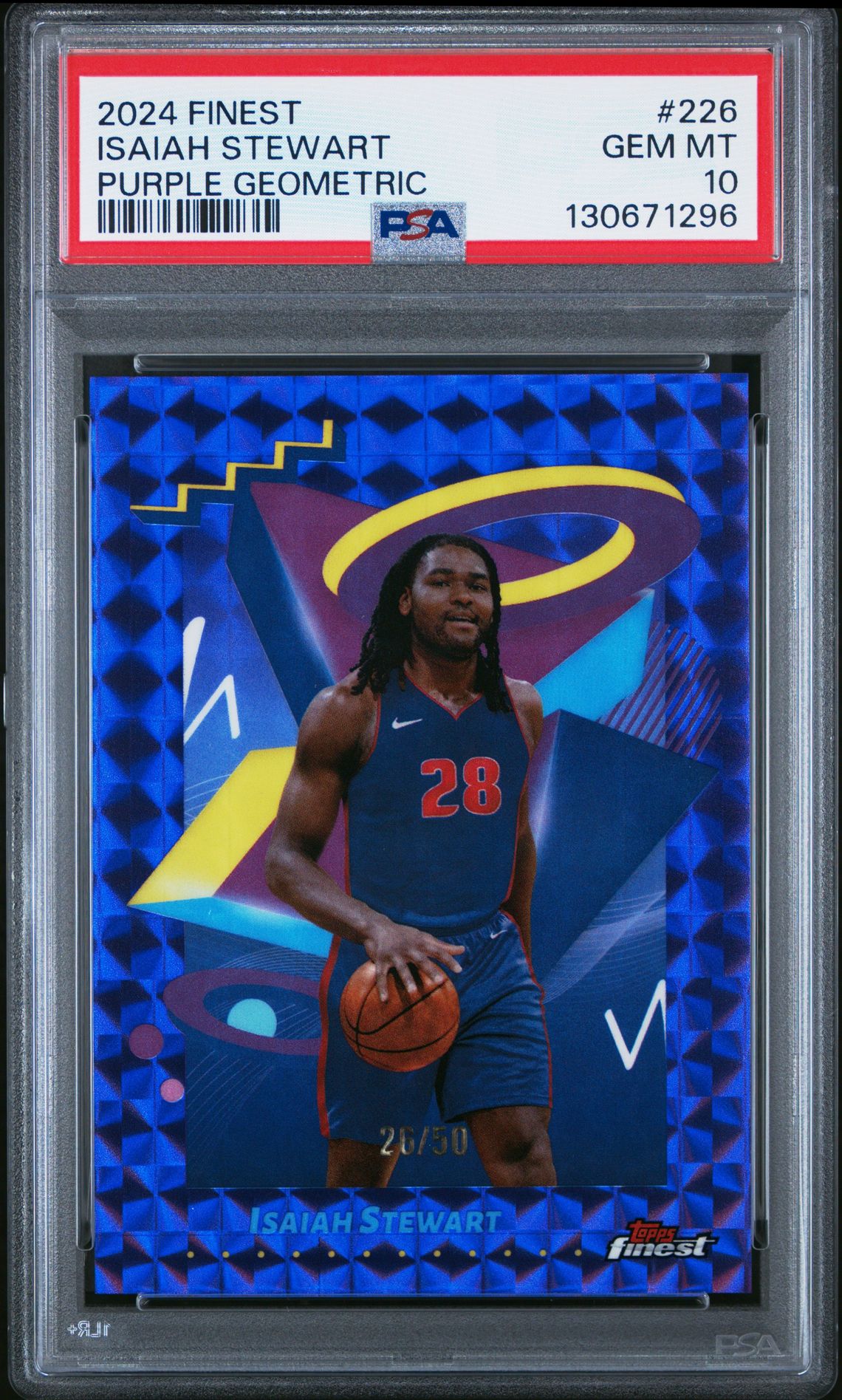 2024 Topps Finest Isaiah Stewart #226 (Purple Geometric) Gem Mt 10 front